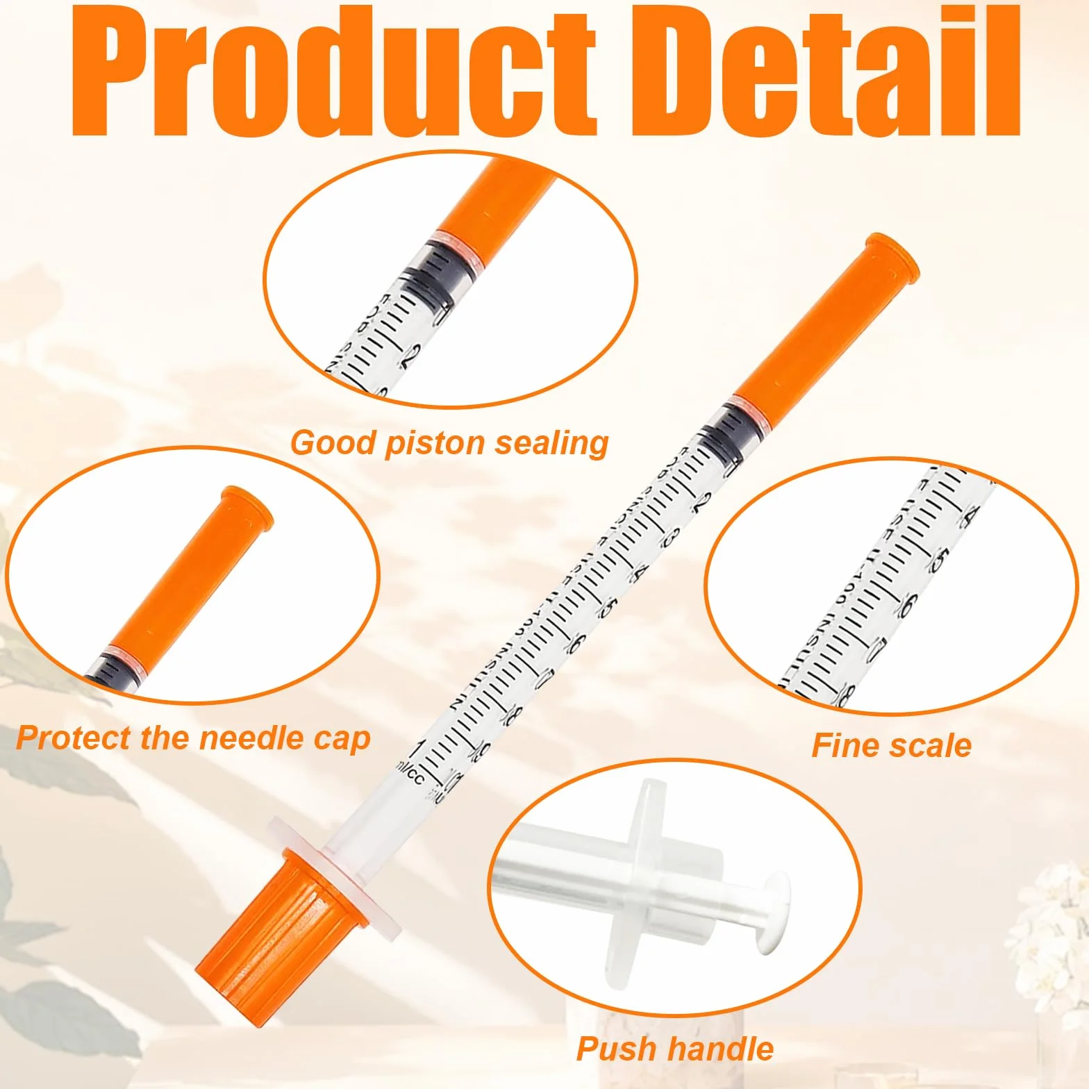 50 sztuk strzykawek 1 ml, 30 G-13 mm, sterylne strzykawki z tworzywa sztucznego z nasadkami, strzykawka z siarą, 1 ml, do karmienia małych zwierząt domowych, nawadniania roślin i przemysłowych