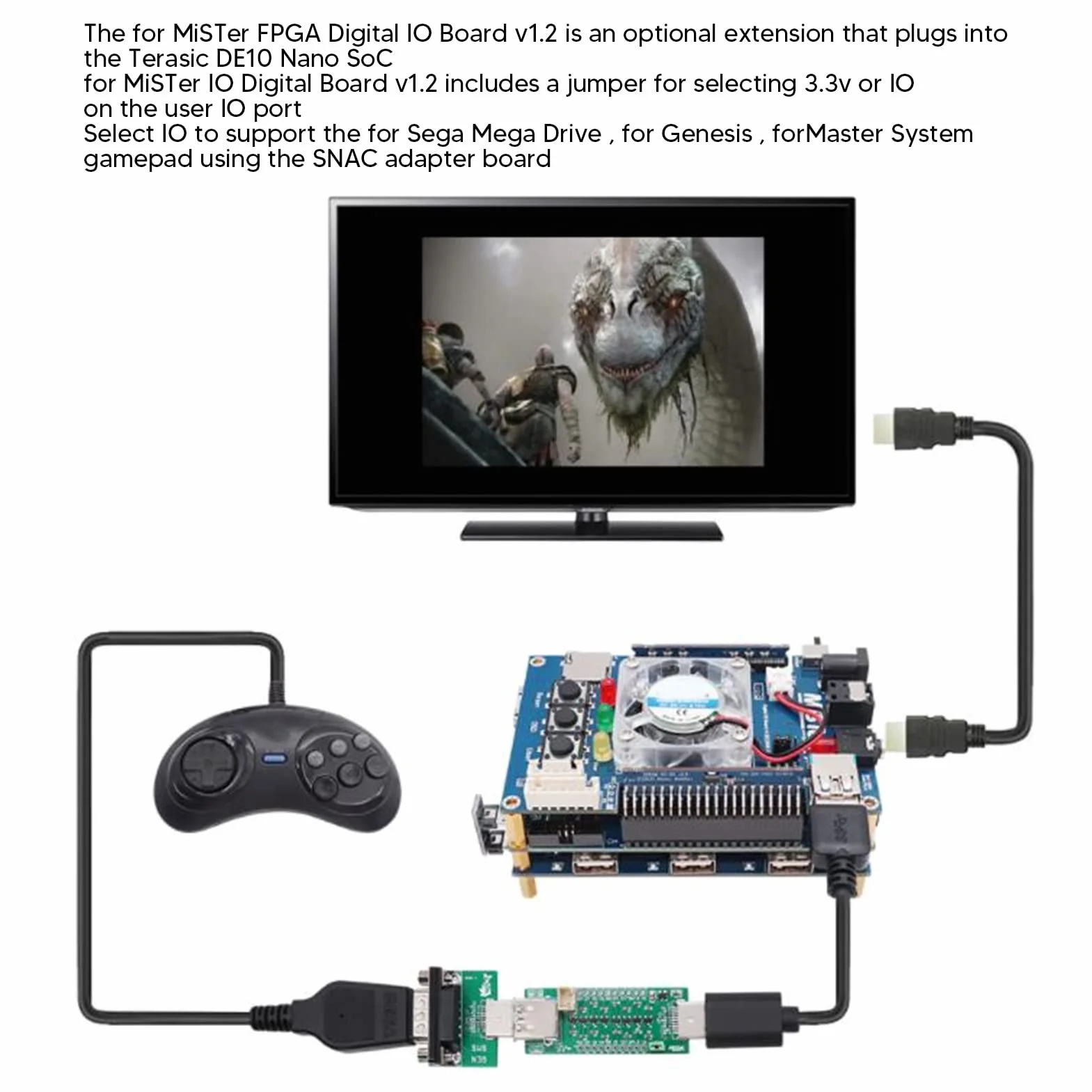 Cyfrowa Płyta IO, Profesjonalne Lutowanie Ręczne V1.2 dla Mister FPGA 7 Port USB Płyta IO dla Akcesoriów Terasic DE10 Nano