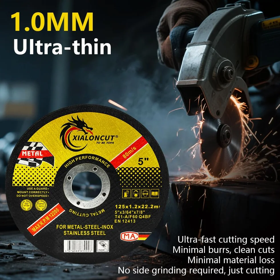 125 mm metalowa tarcza tnąca do szlifierki kątowej, 125 x 1,2 x 22,2 mm tarcza tnąca 12 sztuk, bardzo cienka tarcza elastyczna do metalu, stali nierdzewnej, stali, żelaza, rury stalowej