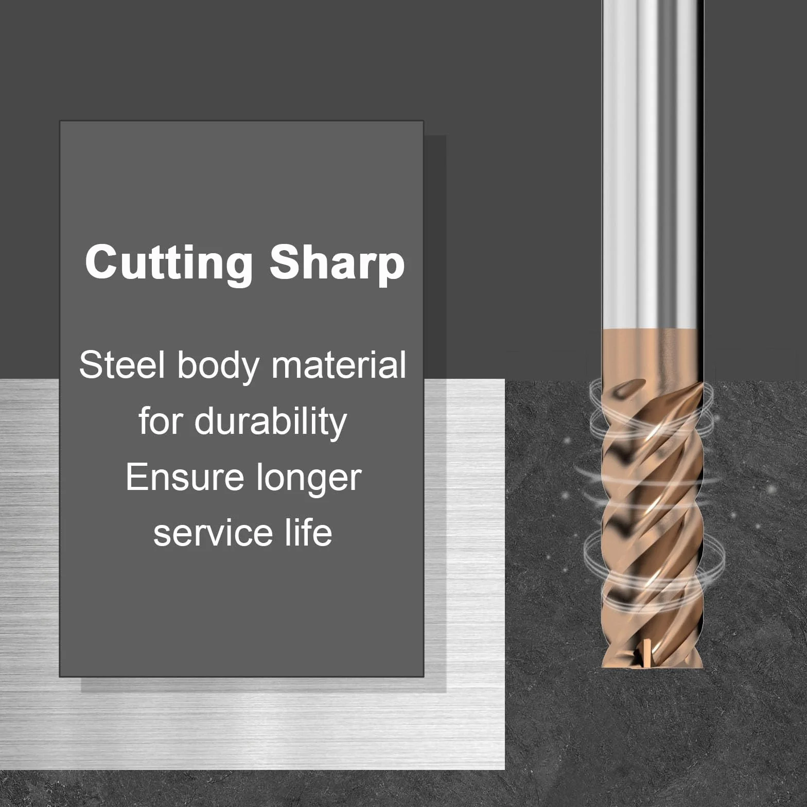 Frez trzpieniowy z twardego metalu 8 mm czworokątny AlTiN 4 ostrza CNC długość ostrza 20 mm x 60 mm