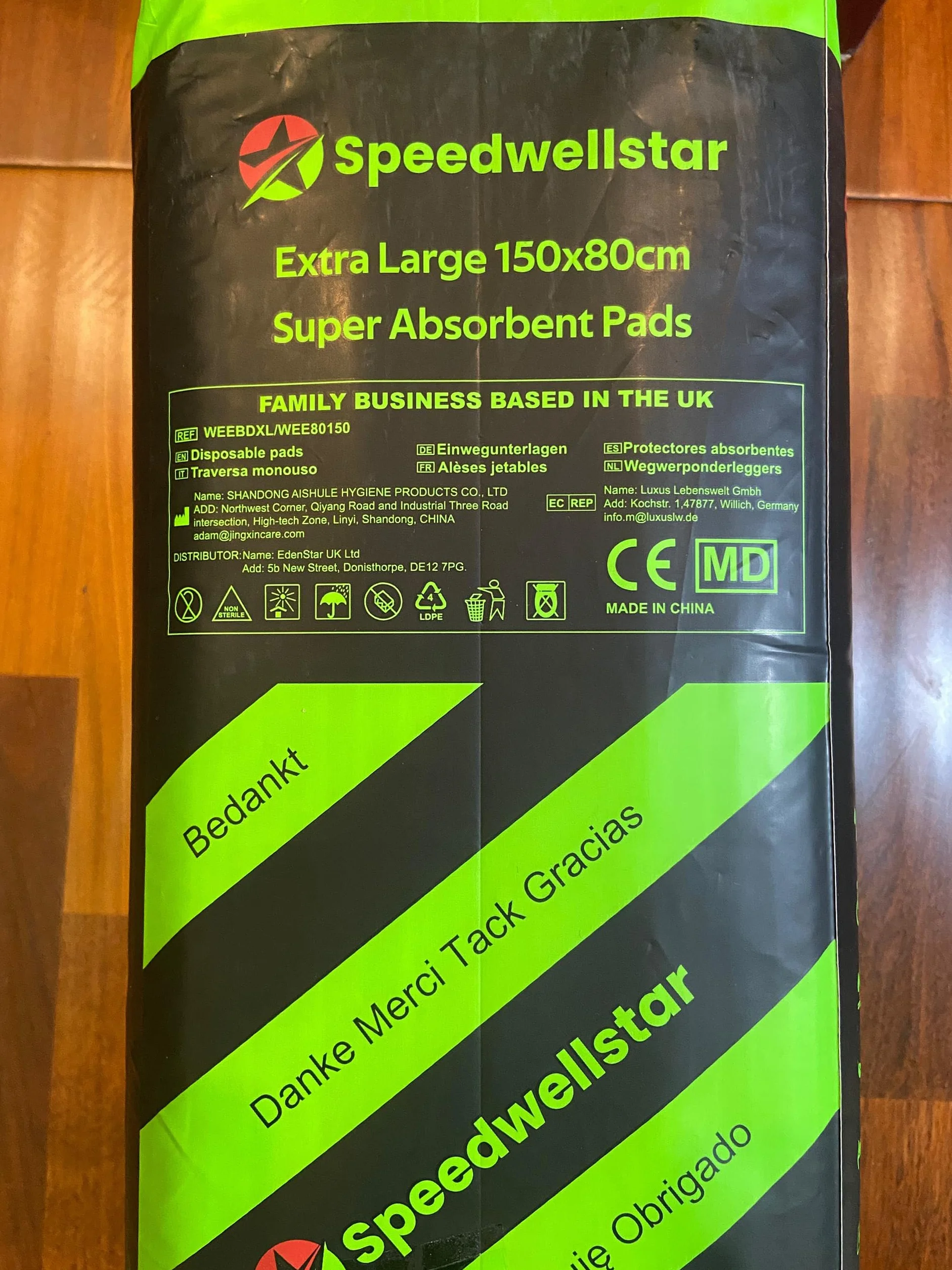 Podkłady treningowe dla psów bardzo duże 150 x 80 cm super chłonne 2300 ml – Maty higieniczne dla szczeniąt i dorosłych psów, bezzapachowe, opakowanie 120 sztuk od Speedwellstar