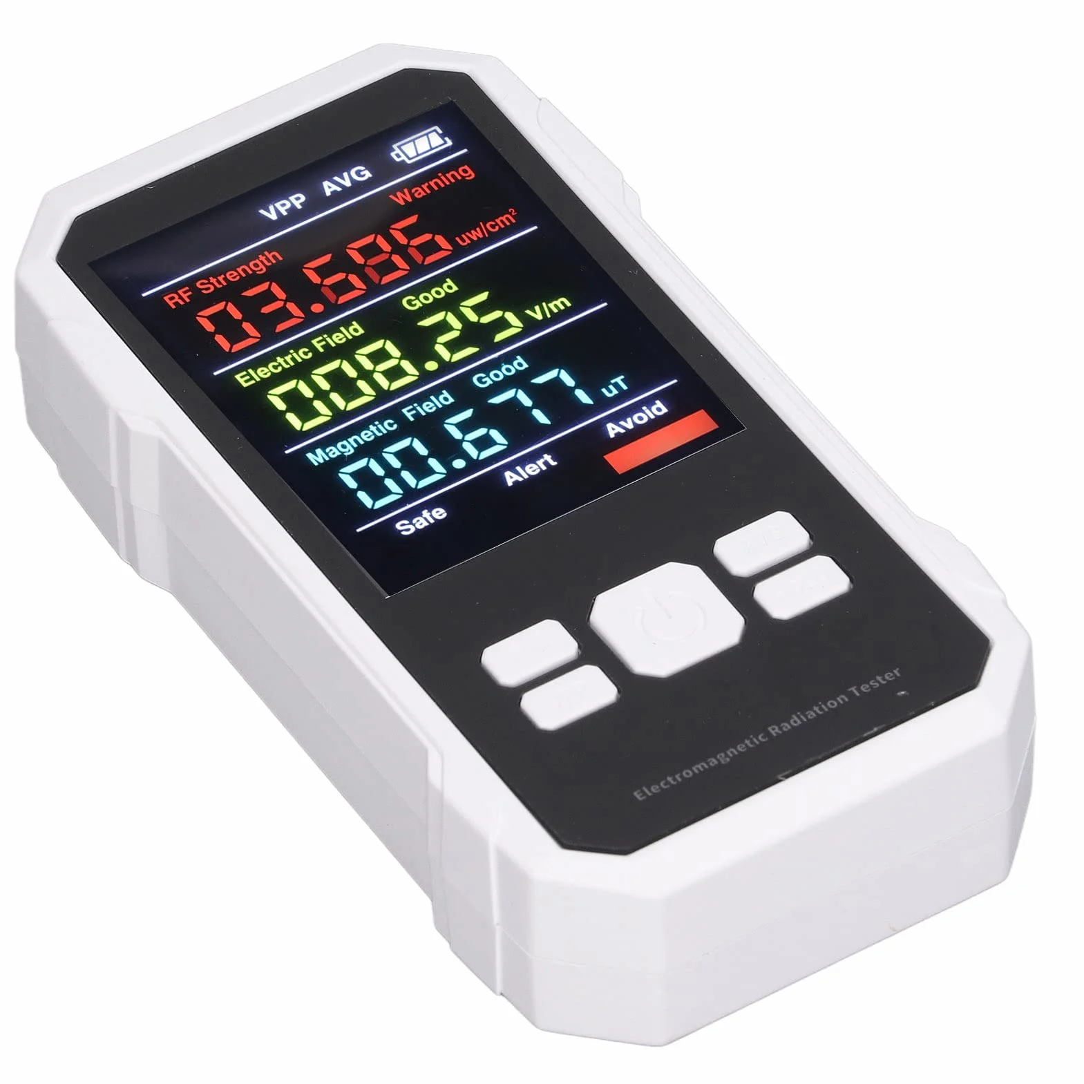 Ręczny Detektor Promieniowania, Cyfrowy Licznik Geigera Monitor Promieniowania RF Tester Promieniowania Elektromagnetycznego Ręczny Miernik Promieniowania dla Domu, Biura, Fabryki (Biały)