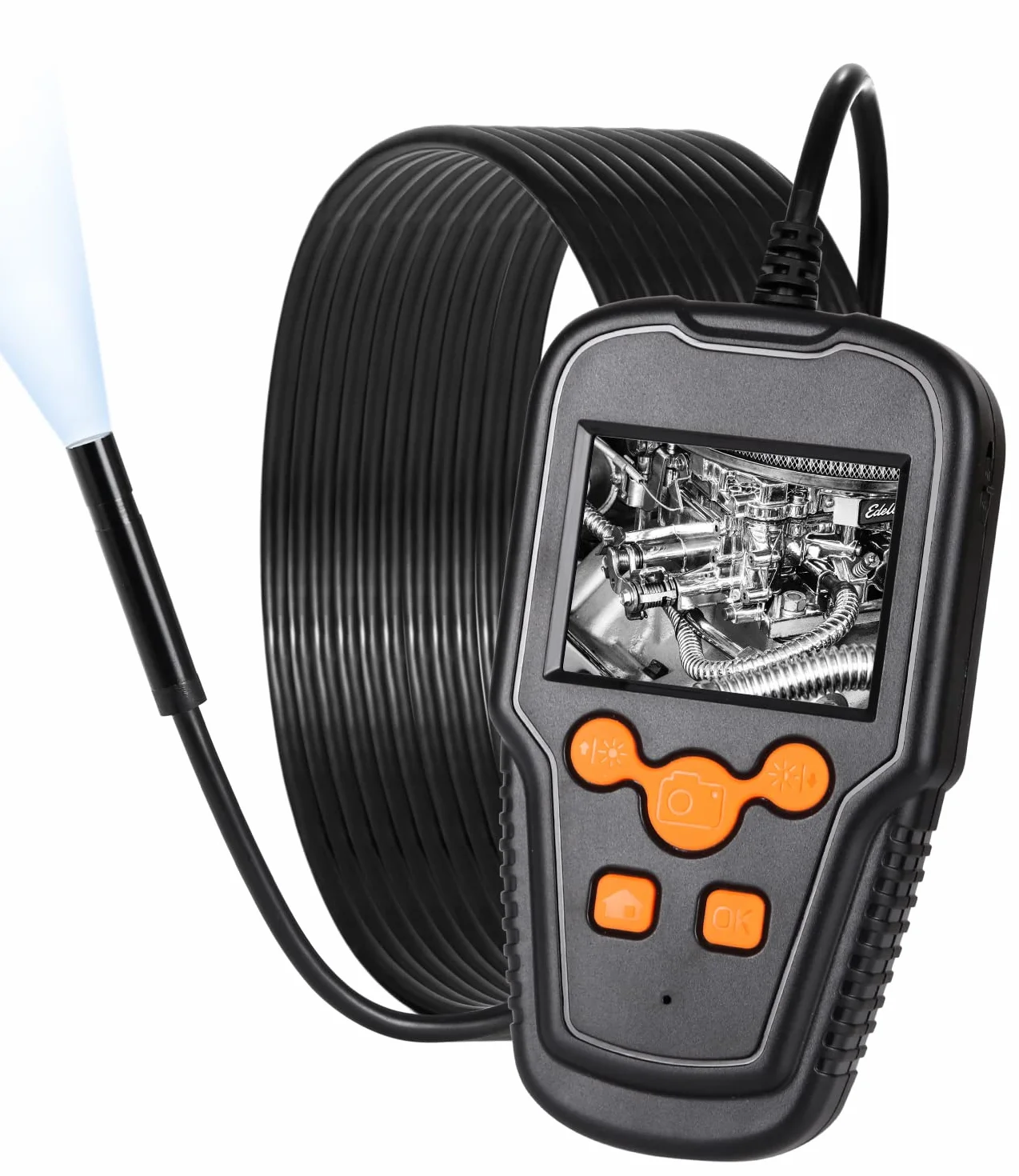 Przemysłowa kamera endoskopowa 1080p HD IP68 8mm 5m półsztywny kabel akumulator 2600mAh