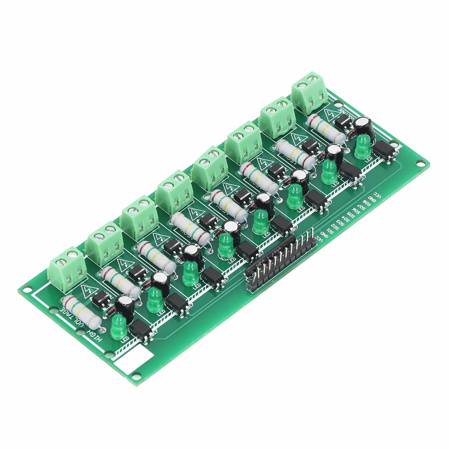Moduł Wykrywania Napięcia 220V AC 8-kanałowy z Izolacją Transoptorową PLC PCB 3-5V