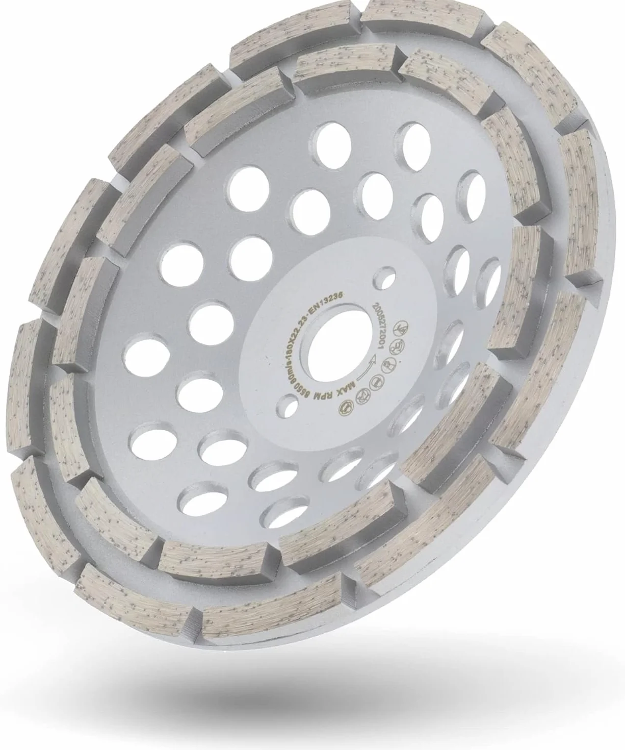 PRODIAMANT Diamentowa tarcza szlifierska 180 mm beton uniwersalna 180 mm x 22,2 mm talerz szlifierski dwurzędowy wysokość konstrukcyjna 31 mm