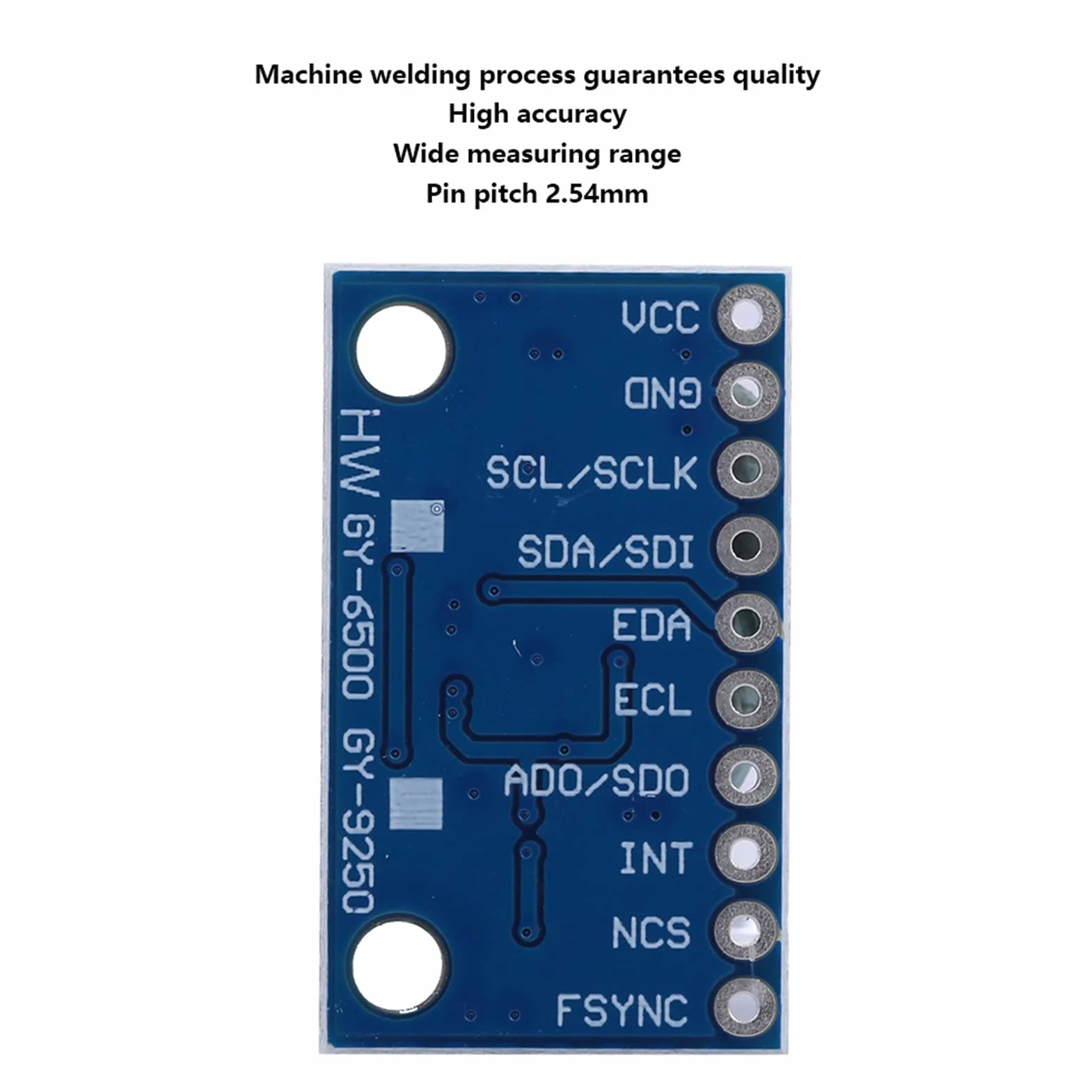 MPU-9250 GY-9250 9-osiowy 16-bitowy czujnik magnetyczny z przyspieszeniem żyroskopu, wbudowany 3-osiowy żyroskop, przyspieszenie i mag, ± 250 500 1000 2000°/s zakres, ± 2±4±8±16 g