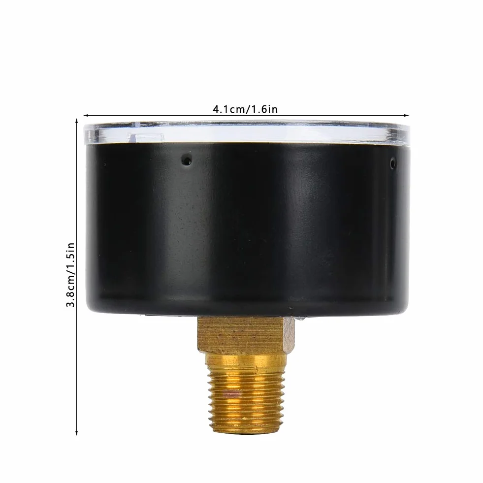 KIMISS manometr osiowy do wody olejowej 1/8 cala BSPT przyłącze tylne (0-60 psi, 0-4 barów)