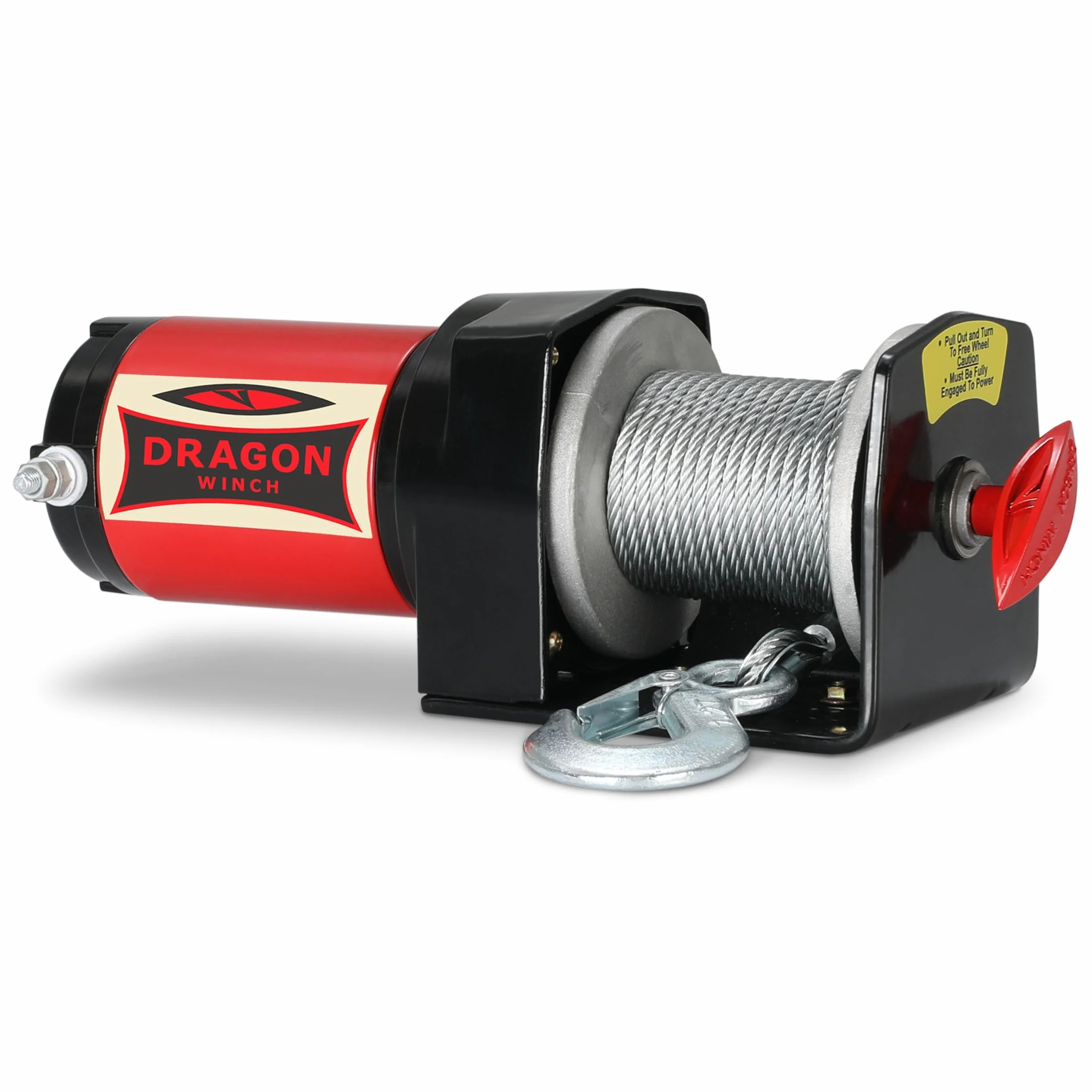 Dragon Winch Wyciągarka elektryczna 12V 2000 lbs/907 kg z liną stalową 10m do ATV, UTV pługów, quadów | w komplecie z pilotem przewodowym + akcesoria | seria Maverick