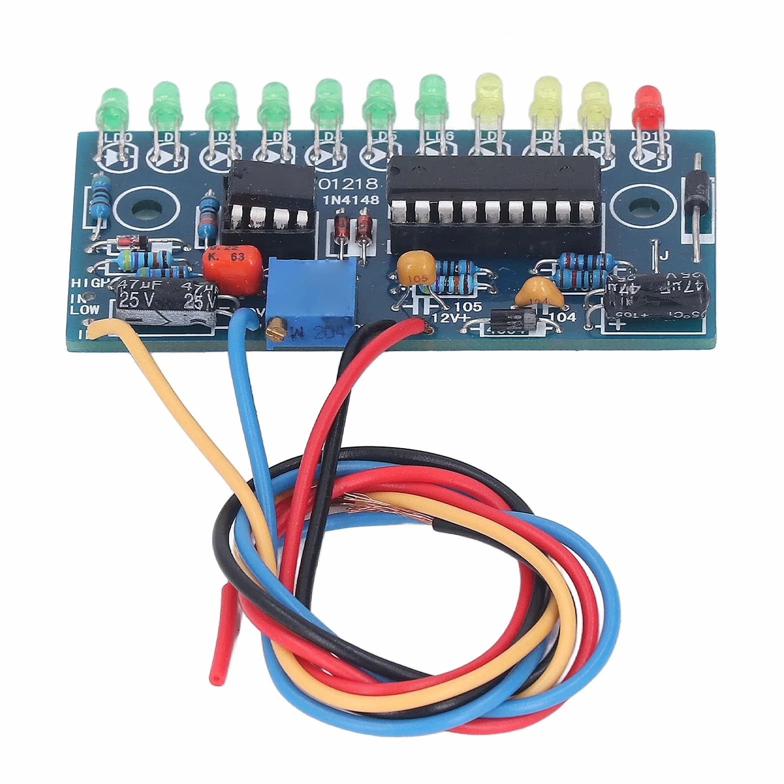 Funny 10 LED Wskaźnik Poziomu Dźwięku LM3915 Zestaw do Samodzielnego Montażu Elektroniczny Dźwięk Analizator Widma Wskaźnik Poziomu Suite moduł do Nauki Elektroniki