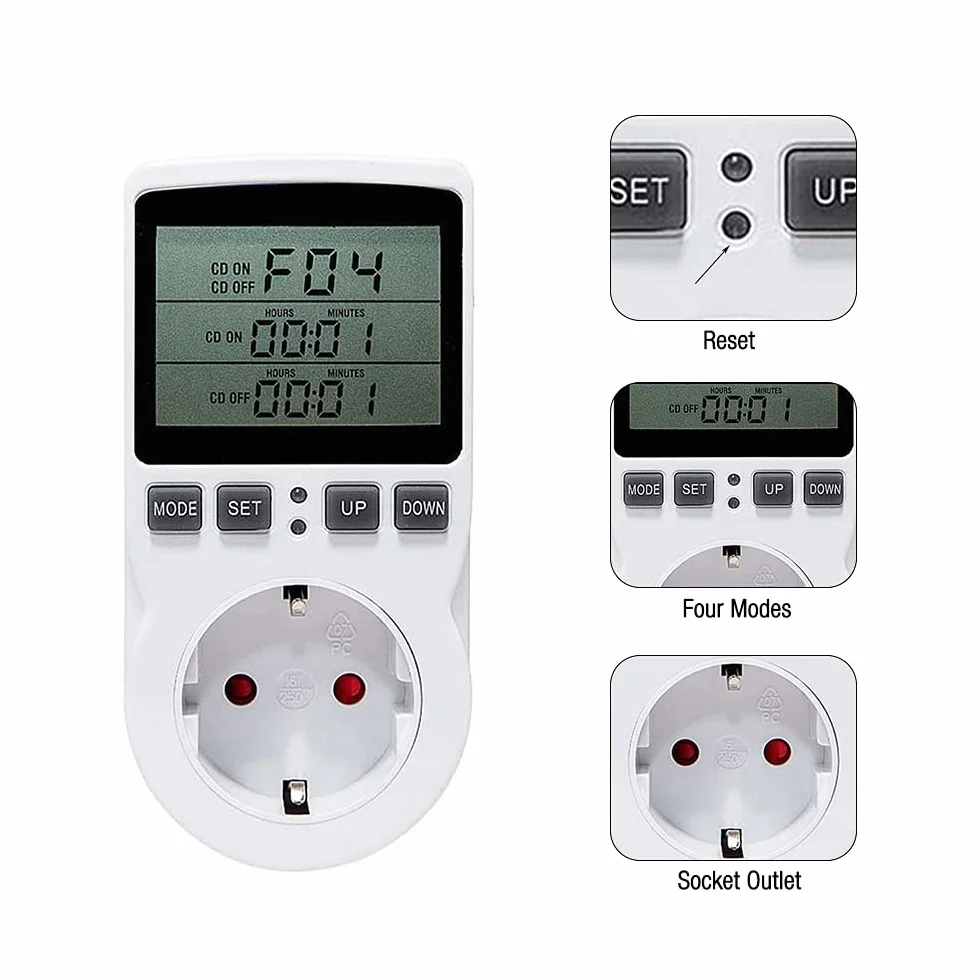 Foreverup Cyfrowy Termostat Wtyczka 230V, Regulator Temperatury z Sondą do Inkubatora Cieplarnianego Akwarium Gad