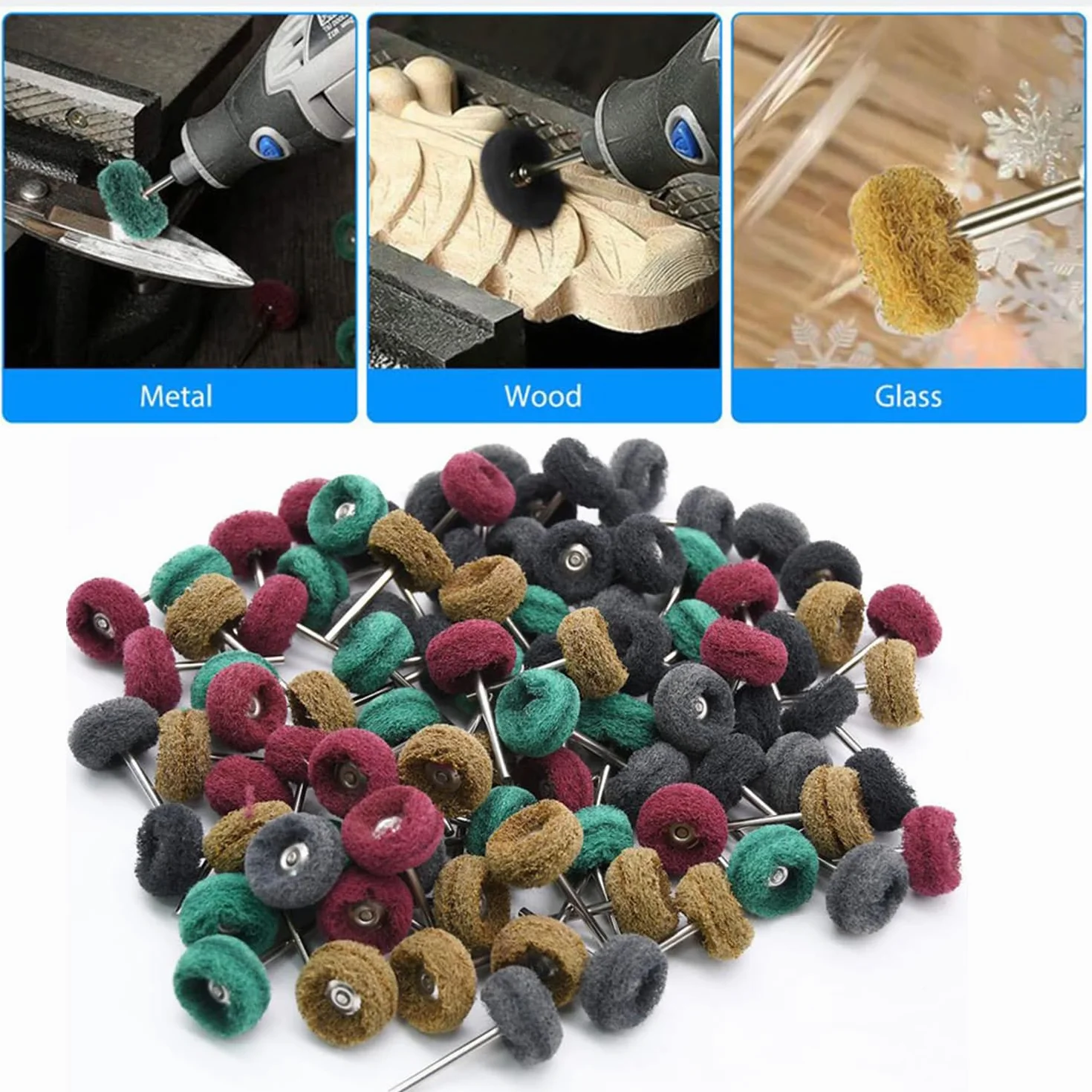 80 sztuk 25 mm tarcza szlifierska - tarcza polerująco-szlifierska do Dremel – zestaw szlifierski do metalu z 3 mm trzonkiem - narzędzie rotacyjne