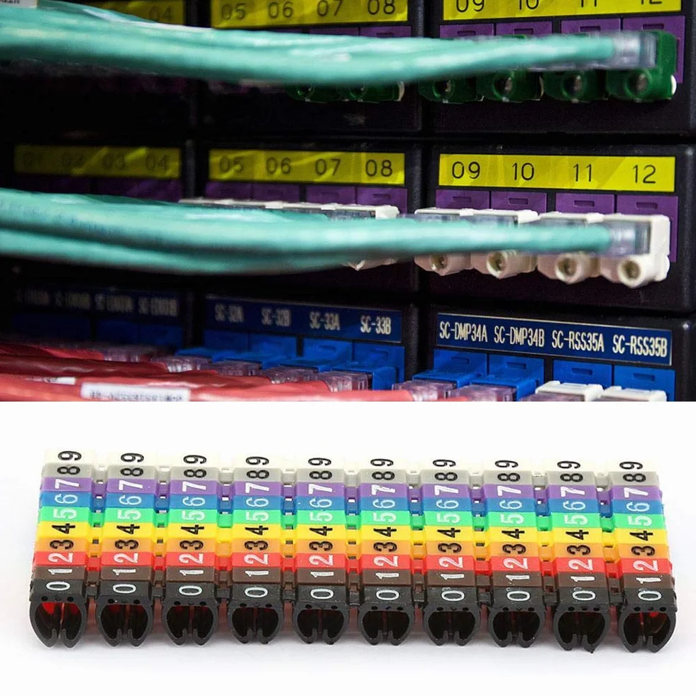 Precyzyjnie wykończona rura znacznika do kabli, prosty numer drutu z tworzywa sztucznego, (100 szt. -6 mm 6 kwadratów)