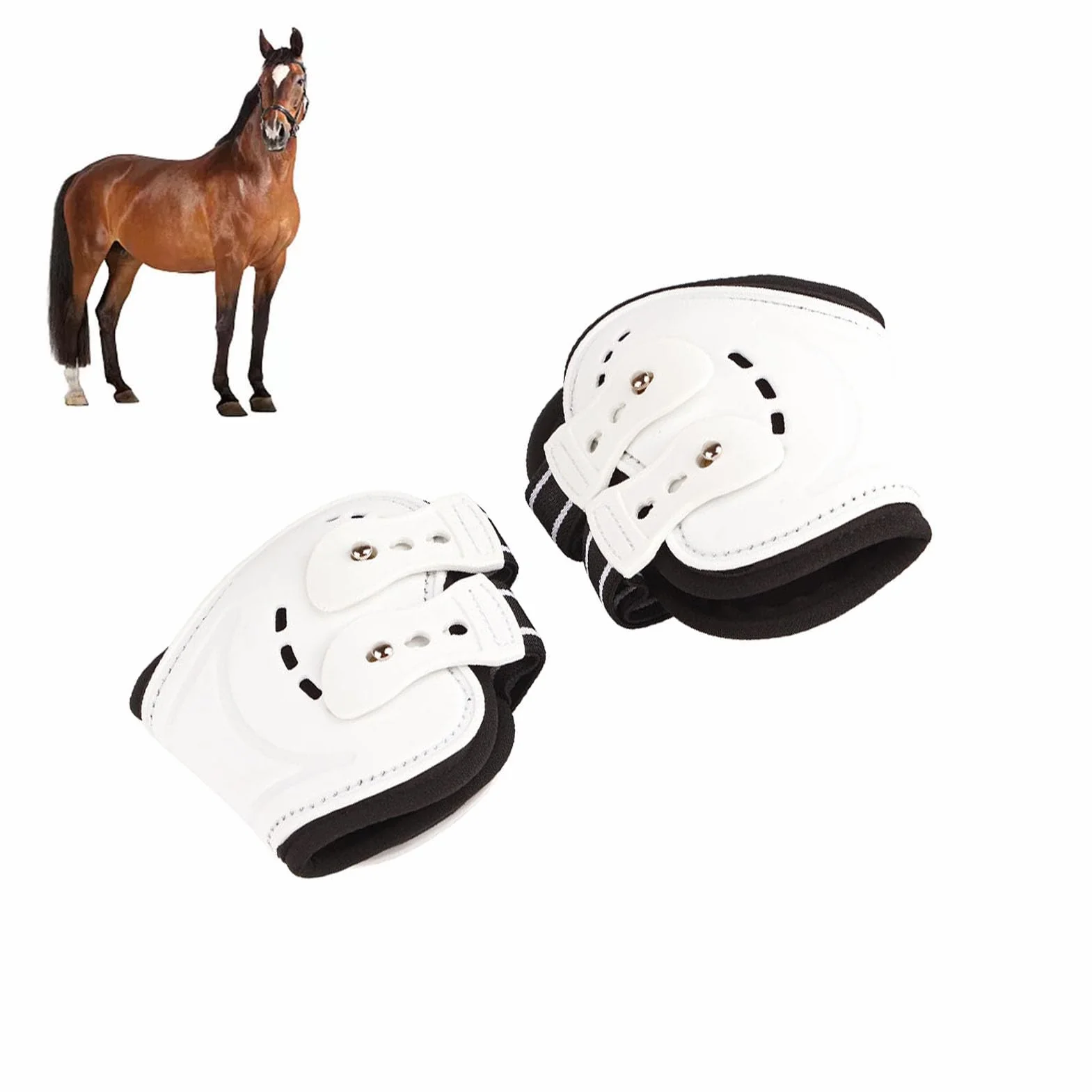 Buty dla Koni z Otwartym Przodem, Buty do Pęciny dla Konia Odporne na Uderzenia, Oddychające Buty na Tylne Nogi Konia na Sprzęt Ochronny dla Koni do (M)