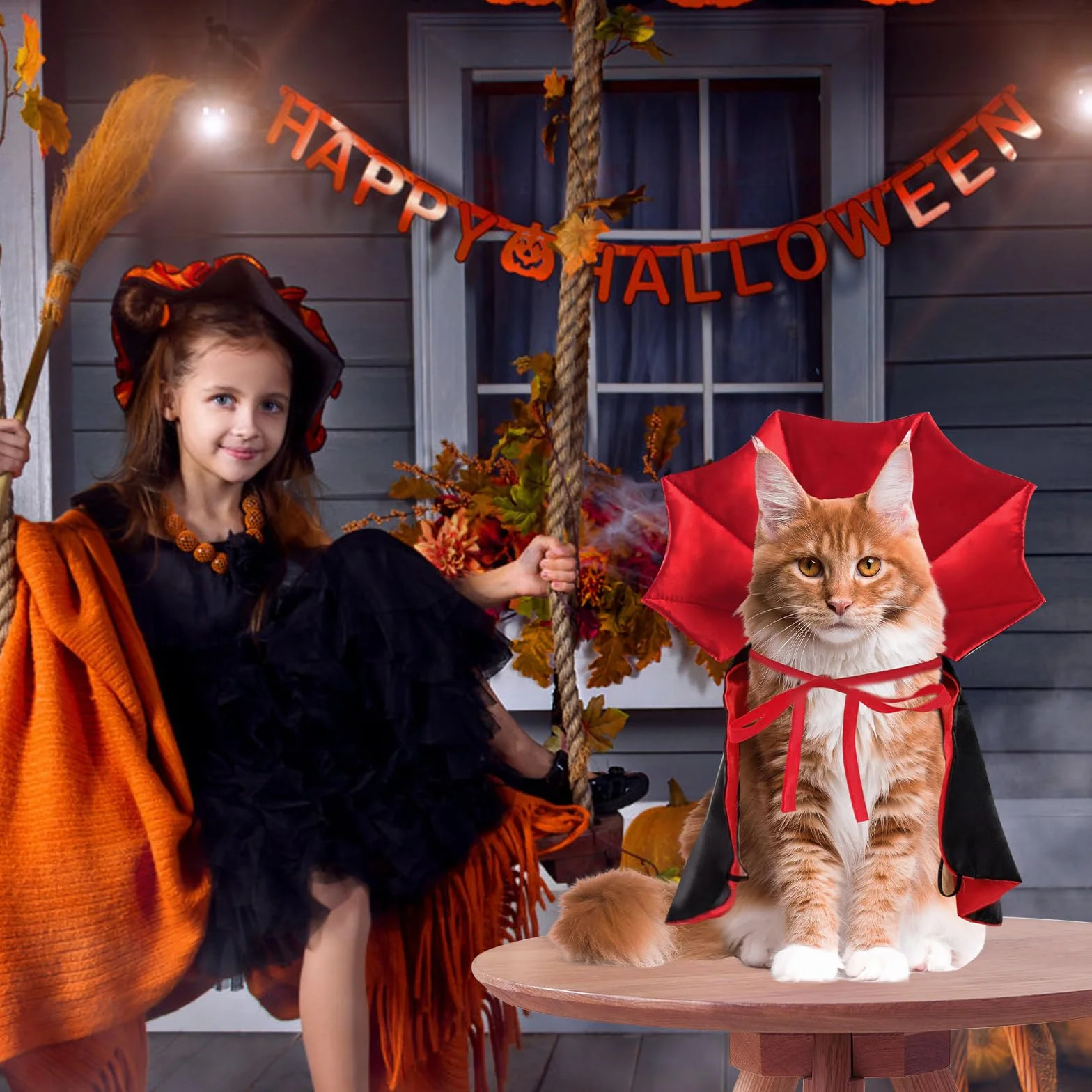 Peleryna wampira dla zwierząt domowych, kostium dla kotów i małych psów, zabawny regulowany płaszcz dla zwierząt domowych, odzież na Halloween, urodziny, sesję zdjęciową, akcesoria do przebrania