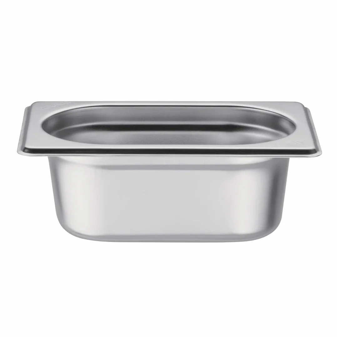 Vogue 12920 stal nierdzewna 1/9 patelnia gastronorm 0,6 l/65 mm głęboki pojemnik na żywność, srebrny
