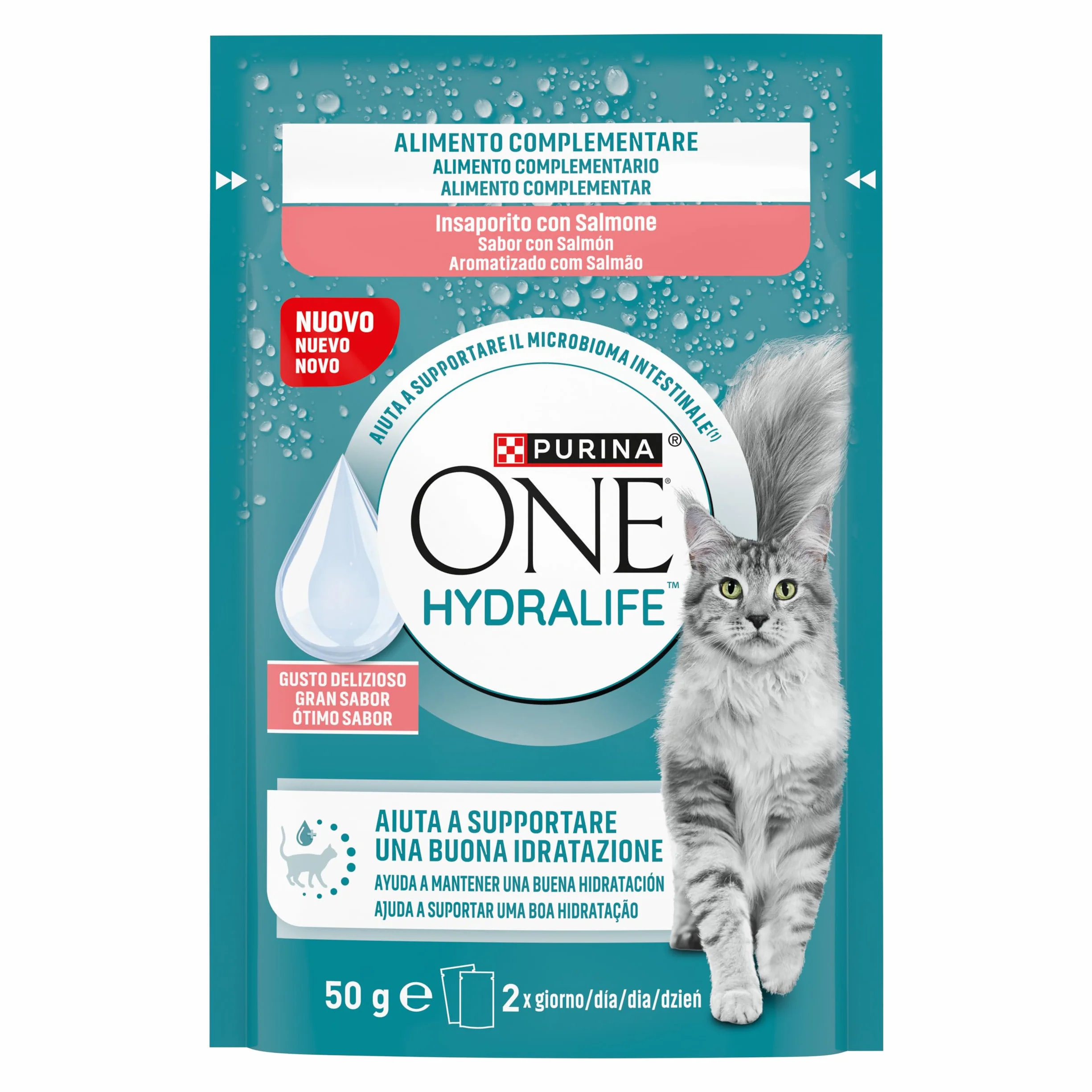 PURINA ONE HYDRALIFE 12 saszetek 50 gr żywności uzupełniającej z łososiem