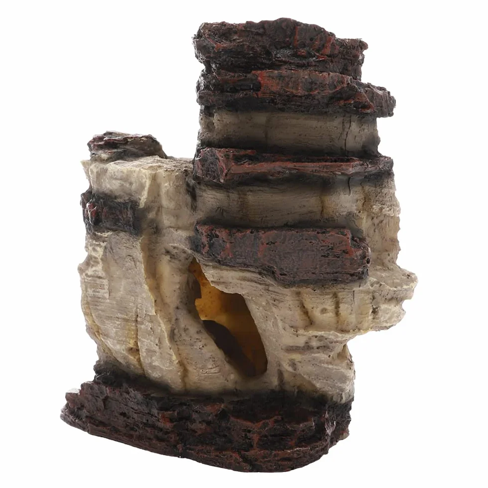 Hobby 40207 Sztuczne Kamienie do Dekoracji w Akwariach i Terrariach, 17 x 9 x 17 cm, Brązowy/Szary