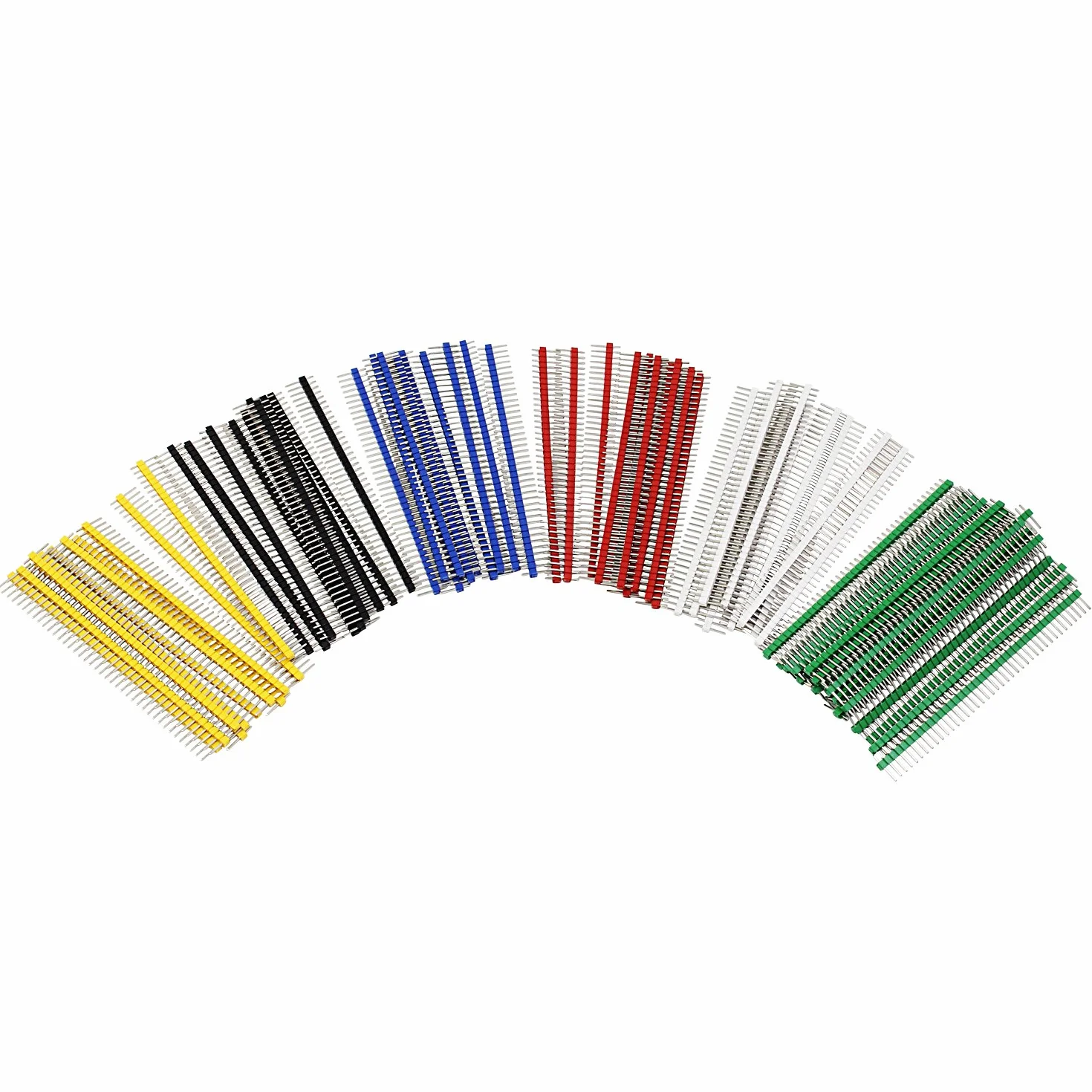 Aussel 6 kolorów 40-pinowy męski nagłówek pinowy 2,54 mm płytka PCB jednorzędowy złącze do Arduino Shield 60 sztuk