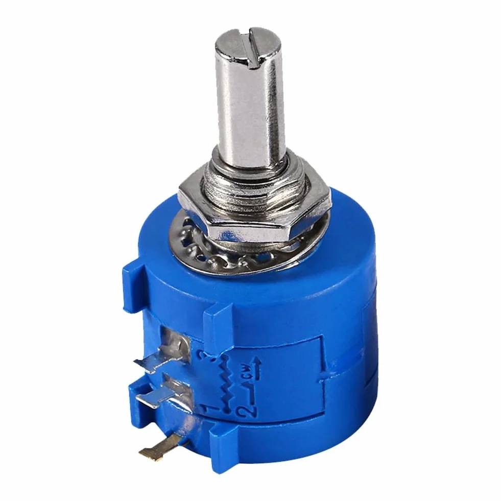 Keenso Precyzyjny Potencjometr 10K Ohm 3590S-2-103L Obrotowy z Przyciskiem
