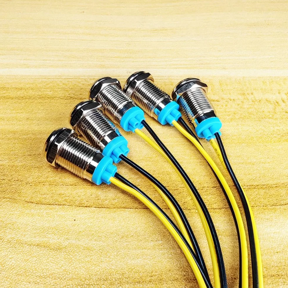 Gebildet 5 Sztuk 10mm 230V Ac Led Metalowy Wskaźnik Świetlny Wodoodporna Lampka Sygnalizacyjna (Zielona)
