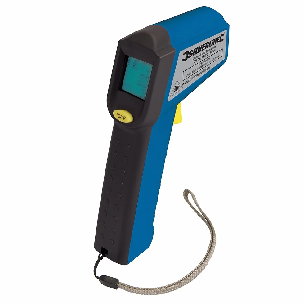 Silverline 633726 cyfrowy termometr na podczerwień z laserem (od -38 do 520°C)