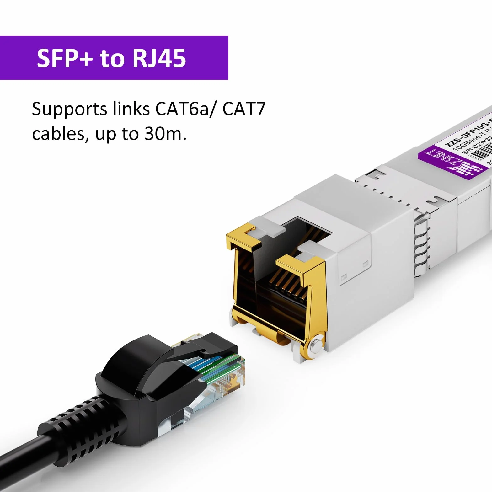 Transceiver 10GBASE-T SFP+ RJ45 1/2.5/5/10G miedziany SFP+ Ethernet kompatybilny Cisco SFP-10G-T-S Ubiquiti UniFi UF-RJ45-10G Mikrotik S+RJ10