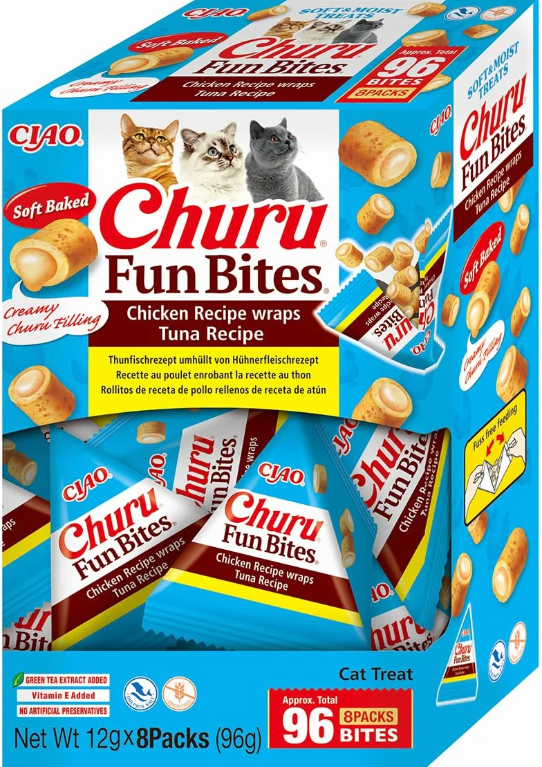 INABA Churu Fun Bites Przekąski dla kotów z kurczaka i tuńczyka 8 x 12 g