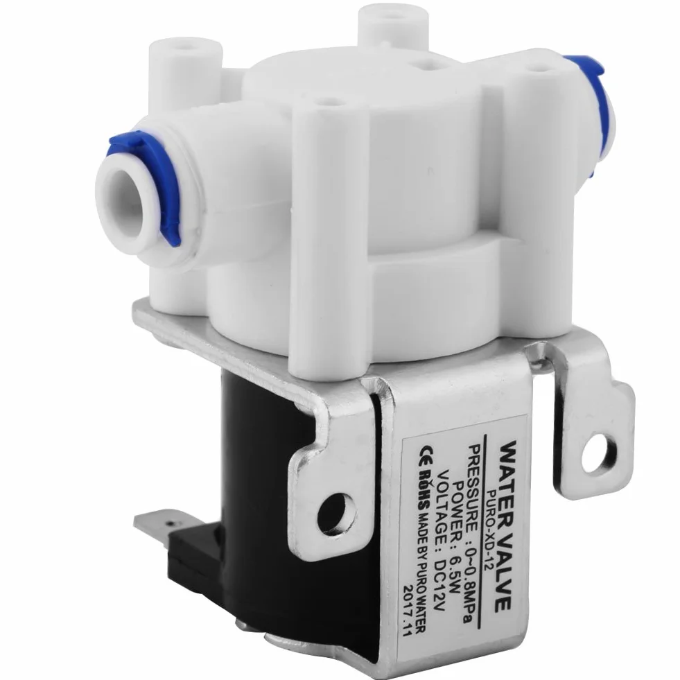 Zawór wodny ， Zawór wodny DC 12V 1/4 cala Szybkozłączka Elektrozawór wlotu wody Szybkozłączka Elektrozawór wody Normalnie zamknięty ， 0-0,8Mpa ， 6,5W