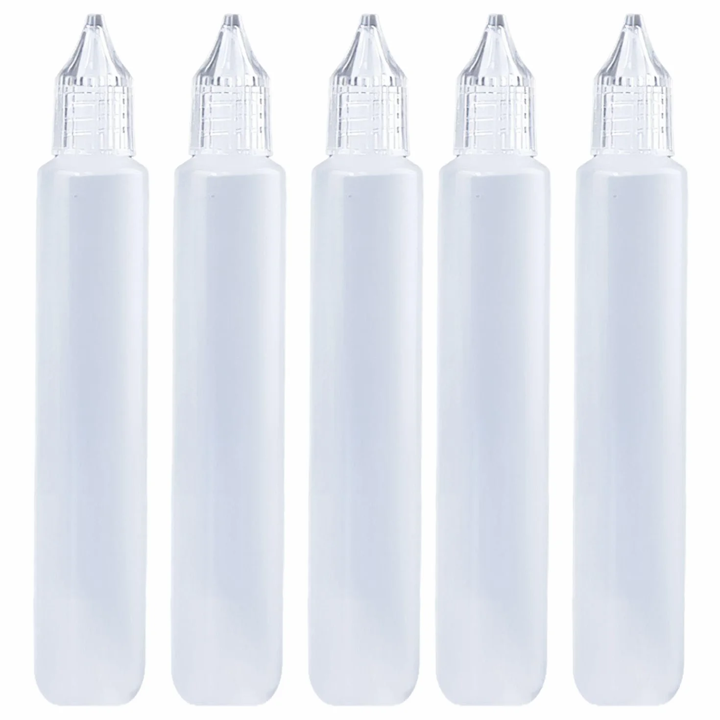 Zestaw 5 butelek z zakraplaczem 30 ml plastikowe do oleju lakieru kleju