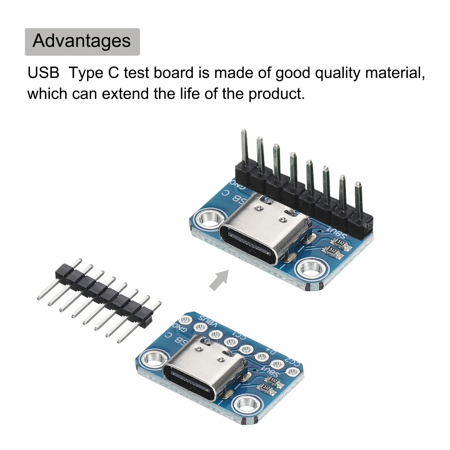 Quartman 5 szt. USB typu C Breakout Board żeński 2,54 mm złącze ze złączem bolcowym