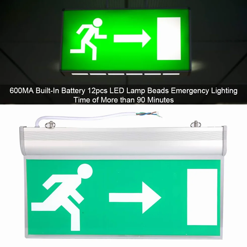 Oświetlenie awaryjne LED 110-240 V, lampa sygnalizacyjna akrylowa podwójna ścianka