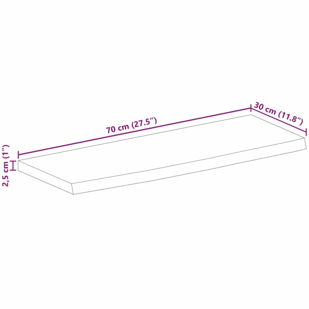 vidaXL Blat stołu 70x30x2,5cm naturalna krawędź drewno mango