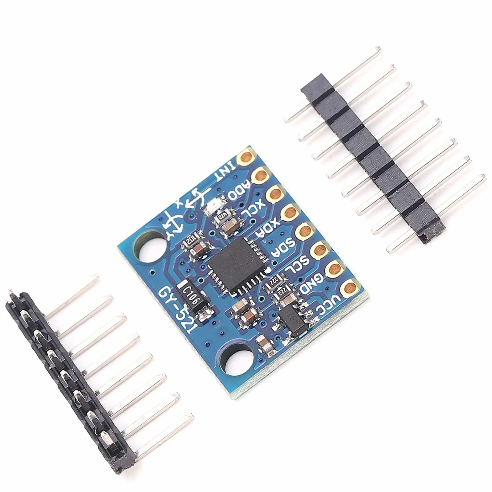 ZJchao Moduł MPU‑6050, 3-osiowy moduł Czujników żyroskopowych Czujników żyroskopowych Płytka Akcelerometru 6DOF GY‑521 MPU‑6050 PCB 3-osiowa Płytka Akcelerometru dla Systemu /