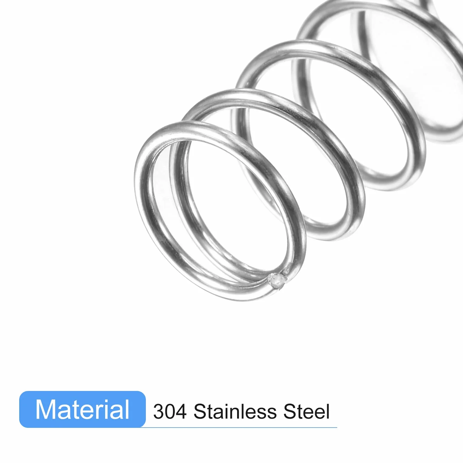 QUARKZMAN Sprężyny dociskowe 304 stal szlachetna 6 mm AD 0,6 mm drut 50 mm długość