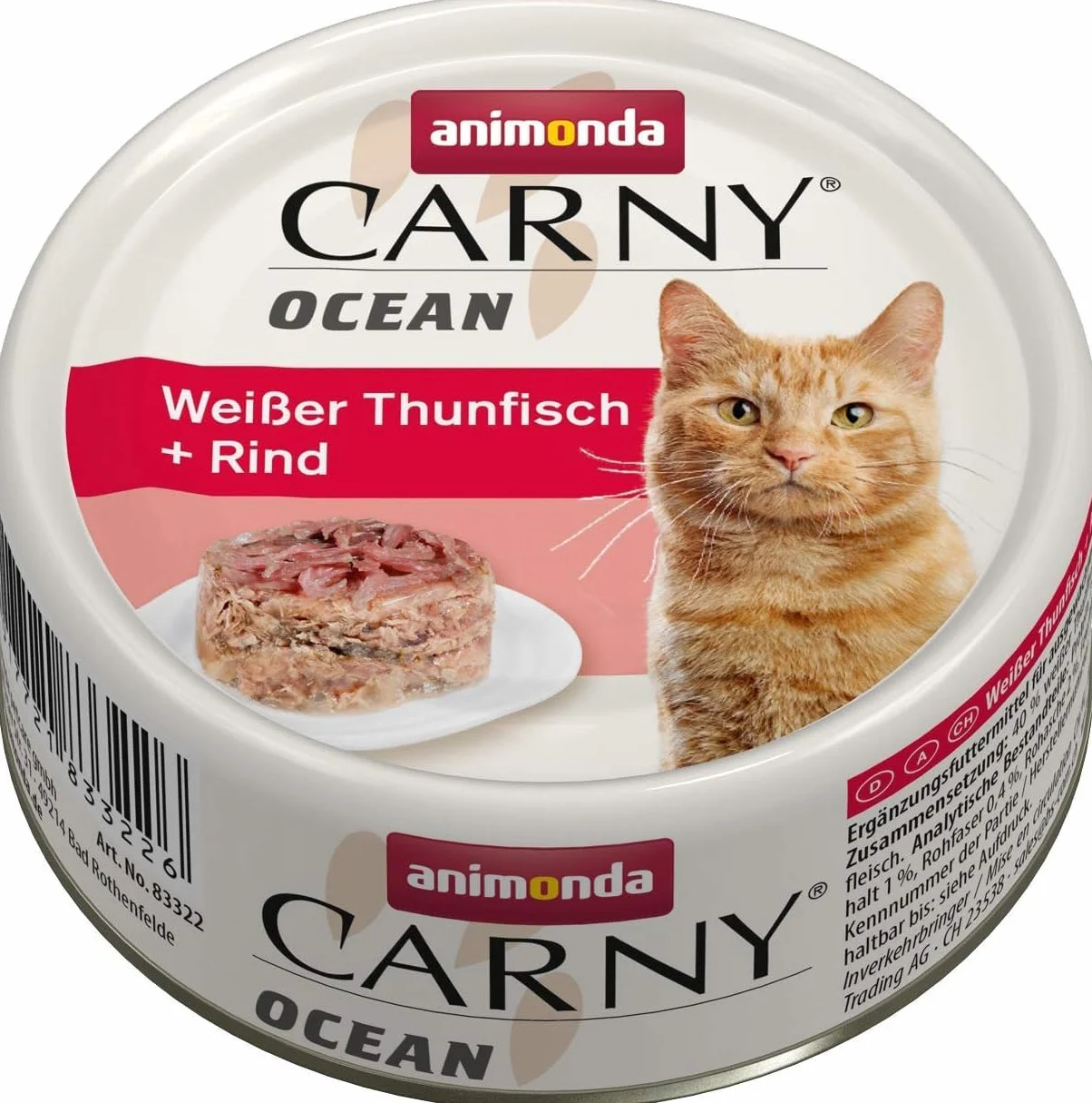 animonda Carny Ocean karma dla kotów, mokra karma dla kotów, tuńczyk biały + wołowina, 12 x 80 g