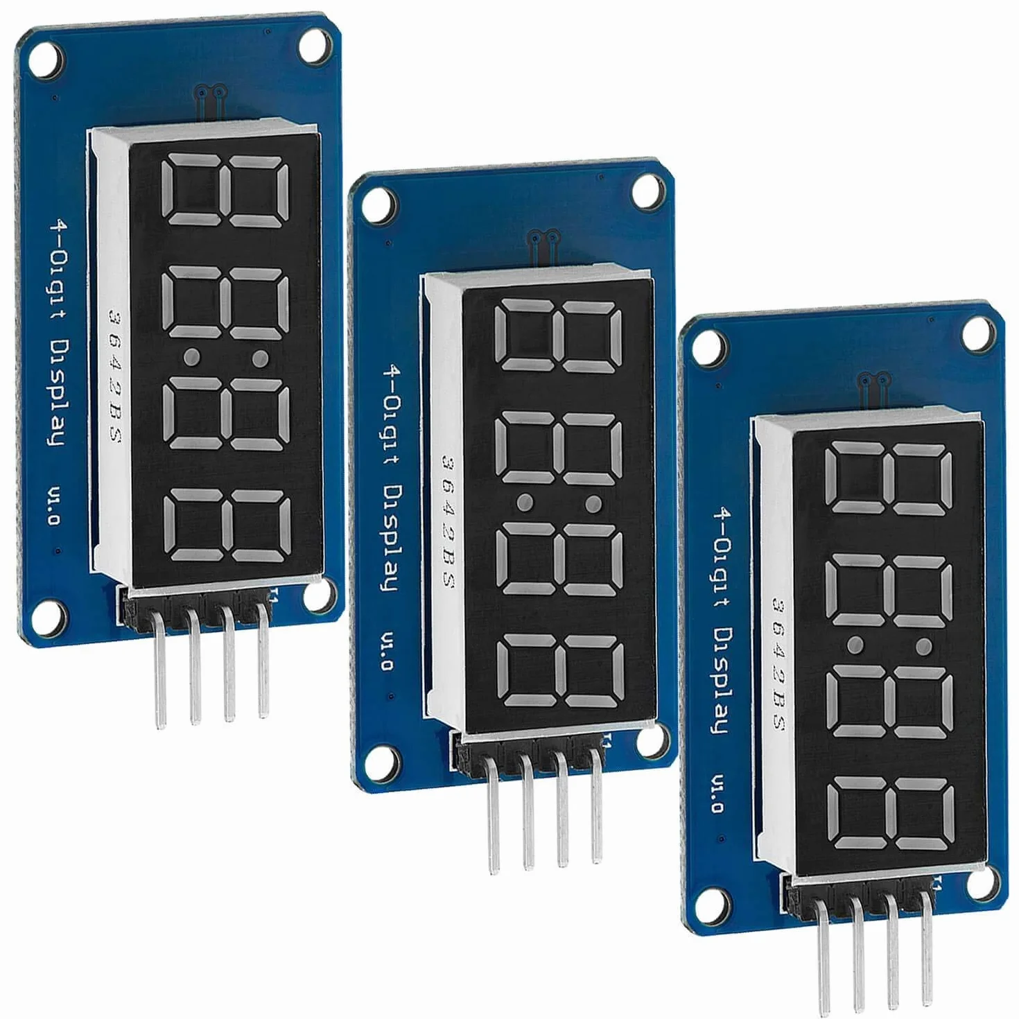 AZDelivery 4-Bit Digital Tube LED 7-segmentowy moduł wyświetlacza TM1637 kompatybilny z Arduino Raspberry Pi