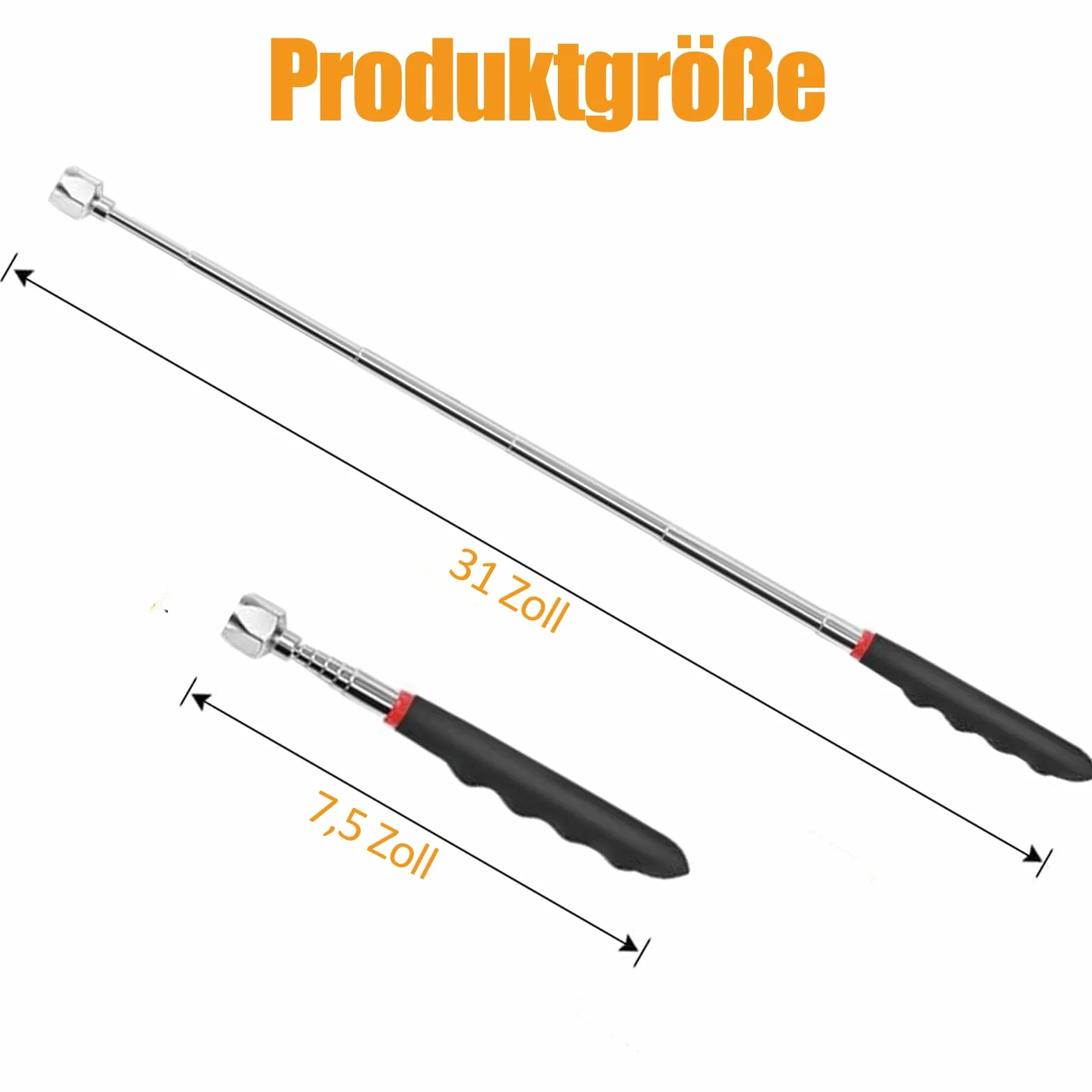 1 sztuka teleskopowy podnośnik magnetyczny, 7,2 kg (16 lb) drążek magnetyczny, 78,5 cm, wysuwane gwoździe i śruby Retriever, drążek teleskopowy, mocny magnes