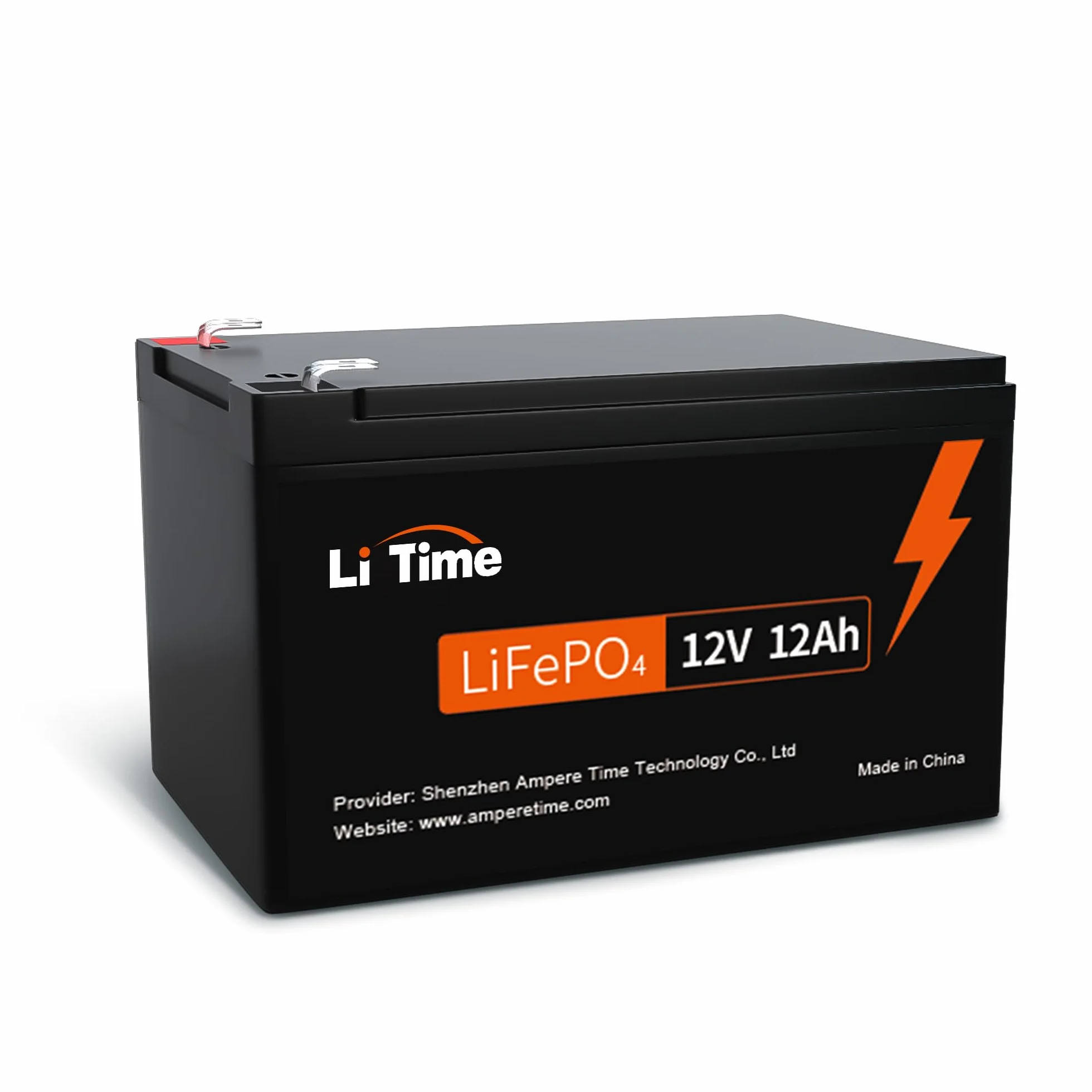 LiTime 12V 12Ah Akumulator LiFEPO4, Bateria Lifepo4 z 12A BMS, Moc Wyjściowa 153,6W, Niski Poziom Samorozładowania, Odpowiedni do świateł LED Kamer Bezpieczeństwa