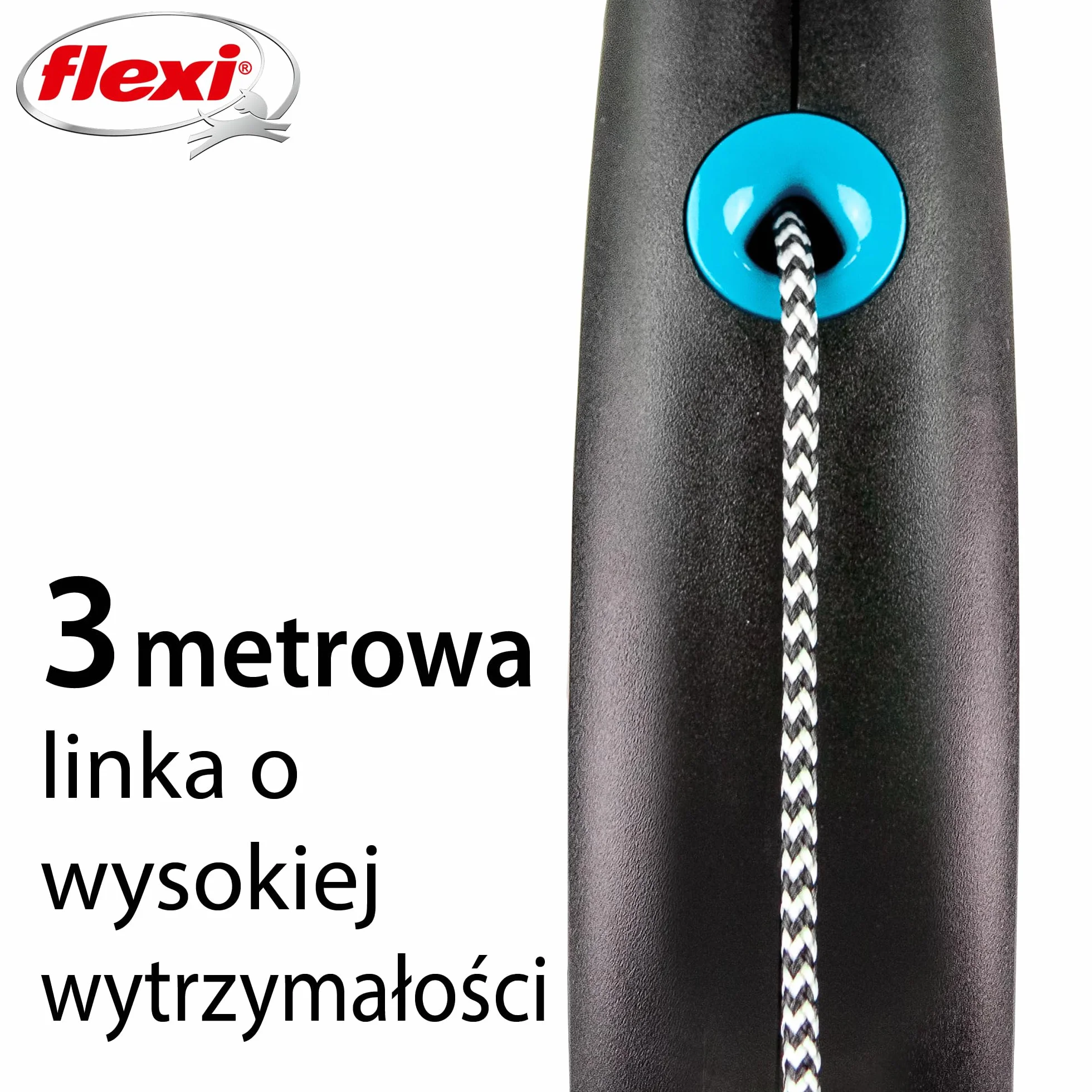 flexi smycz automatyczna Black Desing linka XS 3m niebieska