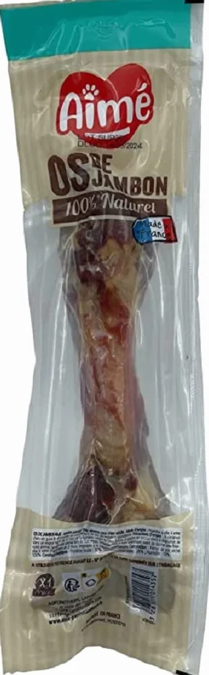 Aimé - Kości do żucia dla psa – kość z szynką – przysmak szynki – smak szynki w 100% naturalny – artykuł do żucia dla psów wszystkich ras i grup wiekowych – nagroda dla psów