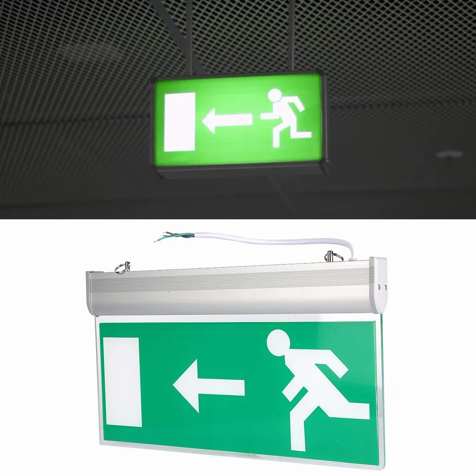 Oświetlenie awaryjne LED 110-240 V, lampa sygnalizacyjna akrylowa podwójna ścianka