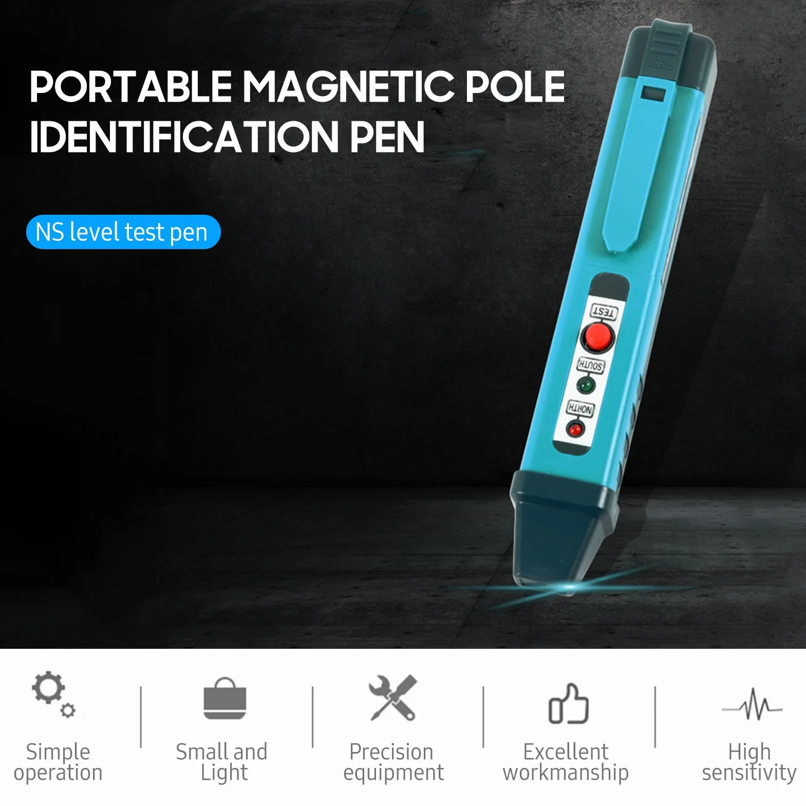 Tester polaryzacji, mini przenośny wykrywacz pola magnetycznego, narzędzie do magnesu piórkowego, narzędzia do testowania magnetycznego, używane do kontroli polaryzacji magnesów, testowania cewki