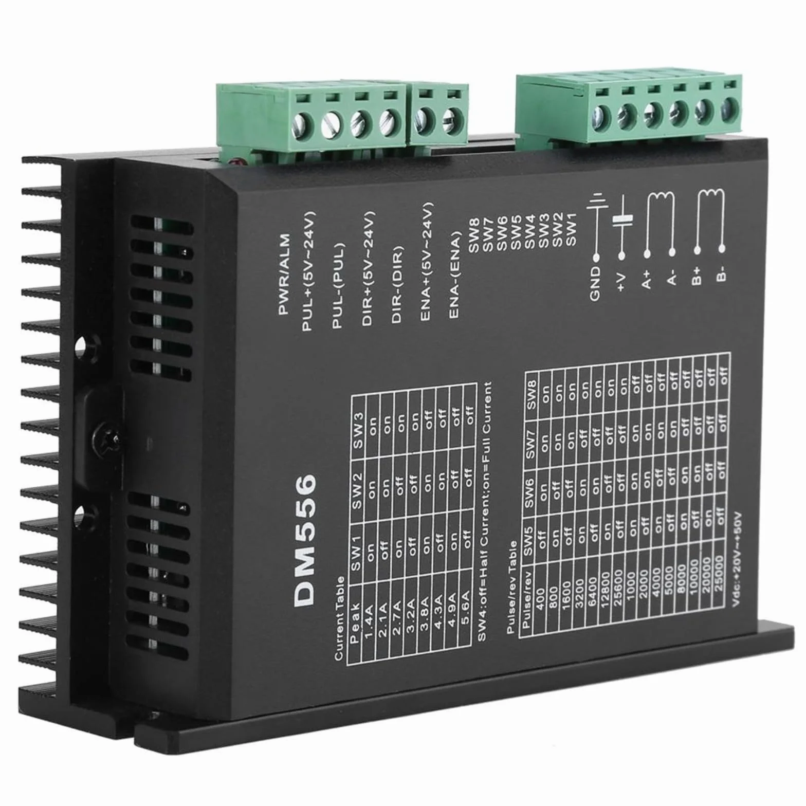 Sterownik silnika DM556 – 2-fazowy sterownik silnika krokowego 42/57 sterownik silnika krokowego 24 V-50 V DC