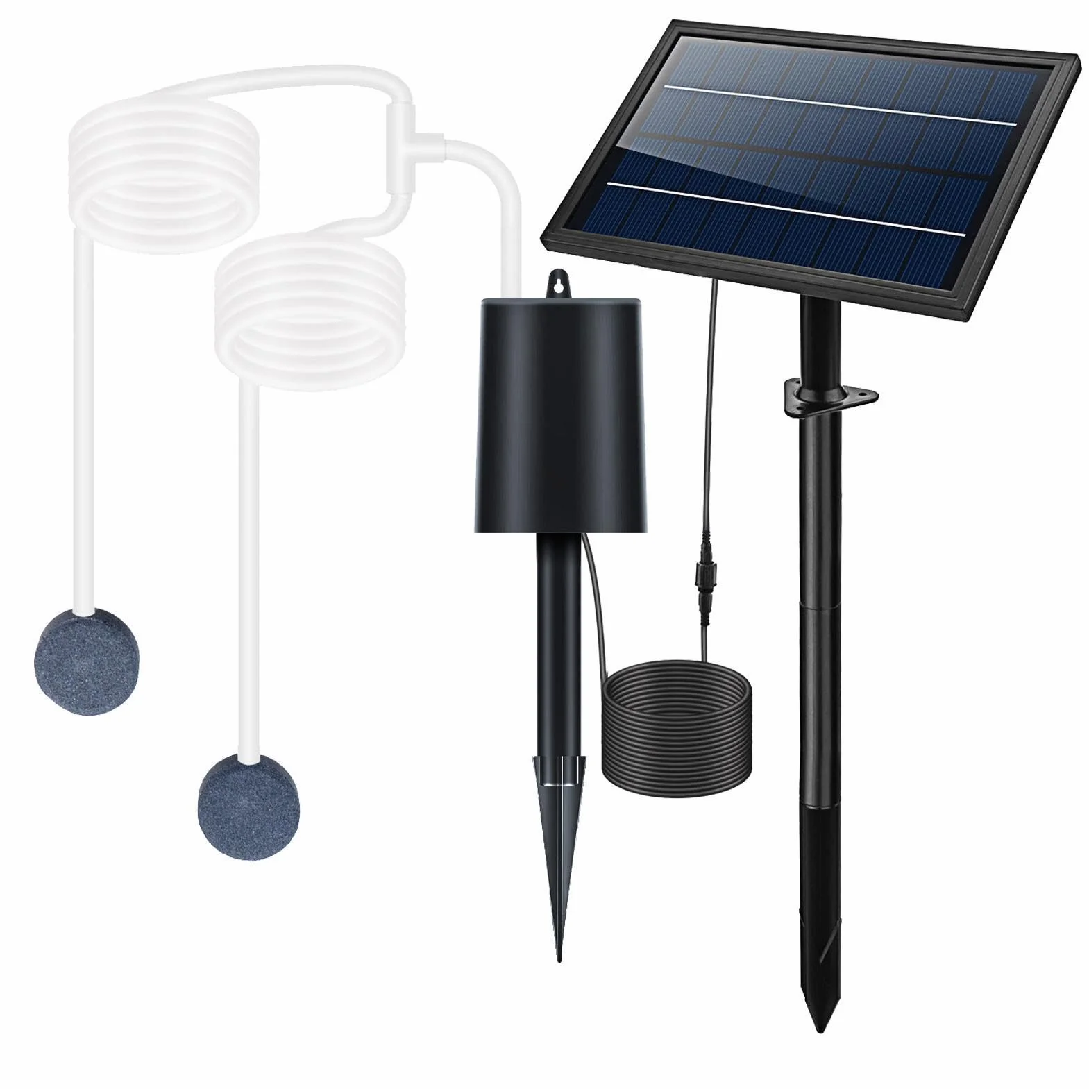 Napowietrzacz stawowy solarny Regulowana solarna pompa wodna | Aerator natleniający akwarium Solarna pompa powietrzna napowietrzacz do oczka wodnego ogrodowego na zewnątrz
