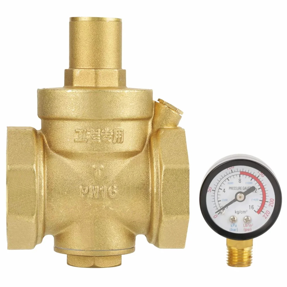 BSP DN50-Ventil, Messing Wasserdruckreduzierventil Manometer Eingangsdruck 1,6 MPa 0,05-0,8 MPa