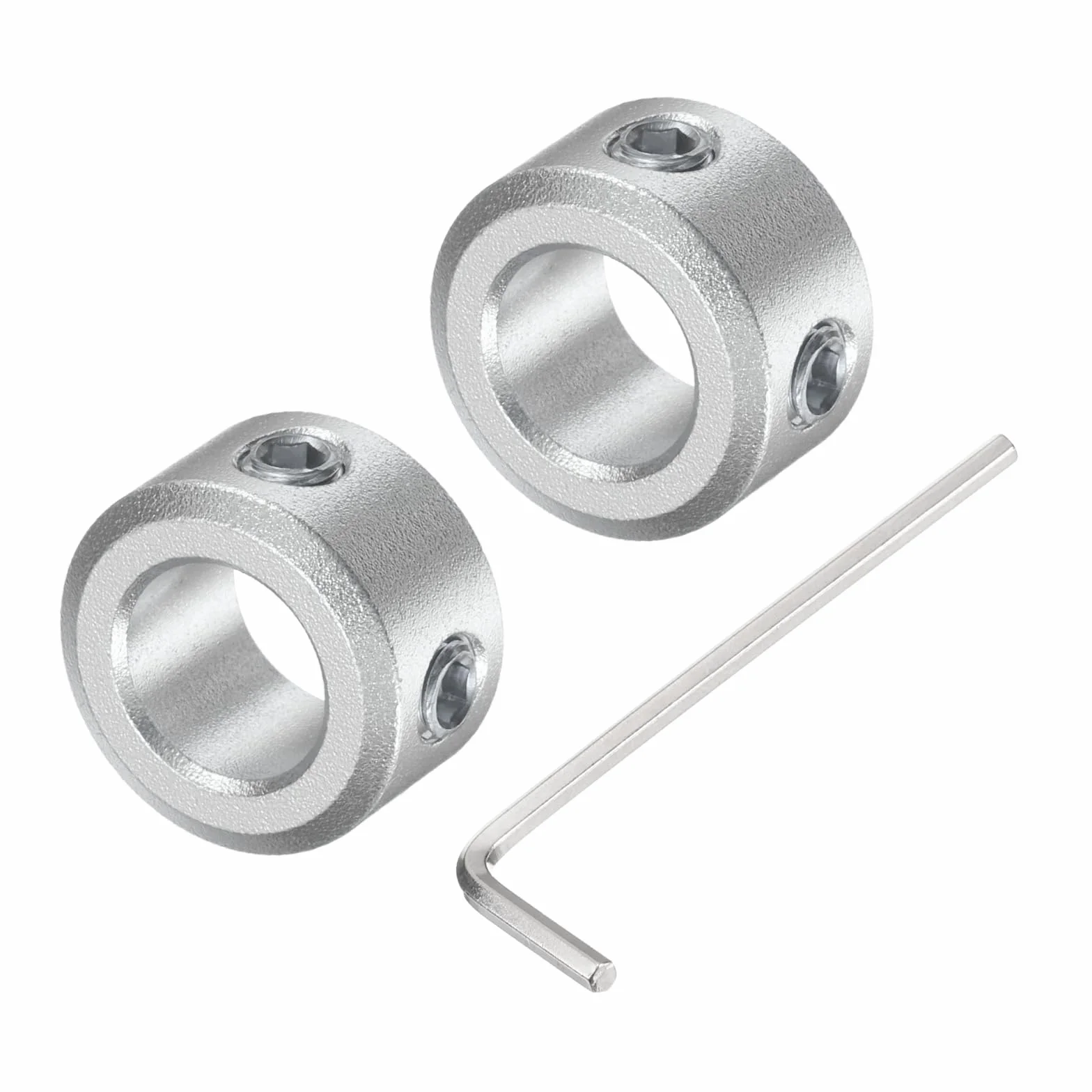 QUARKZMAN Zestaw kołnierzy dzielonych wału 8 mm, 2 szt. Kołnierze blokujące 14 mm OD, grubość 8 mm, kołnierz blokujący ze stopu aluminium ze śrubami mocującymi M4 i jednym kluczem