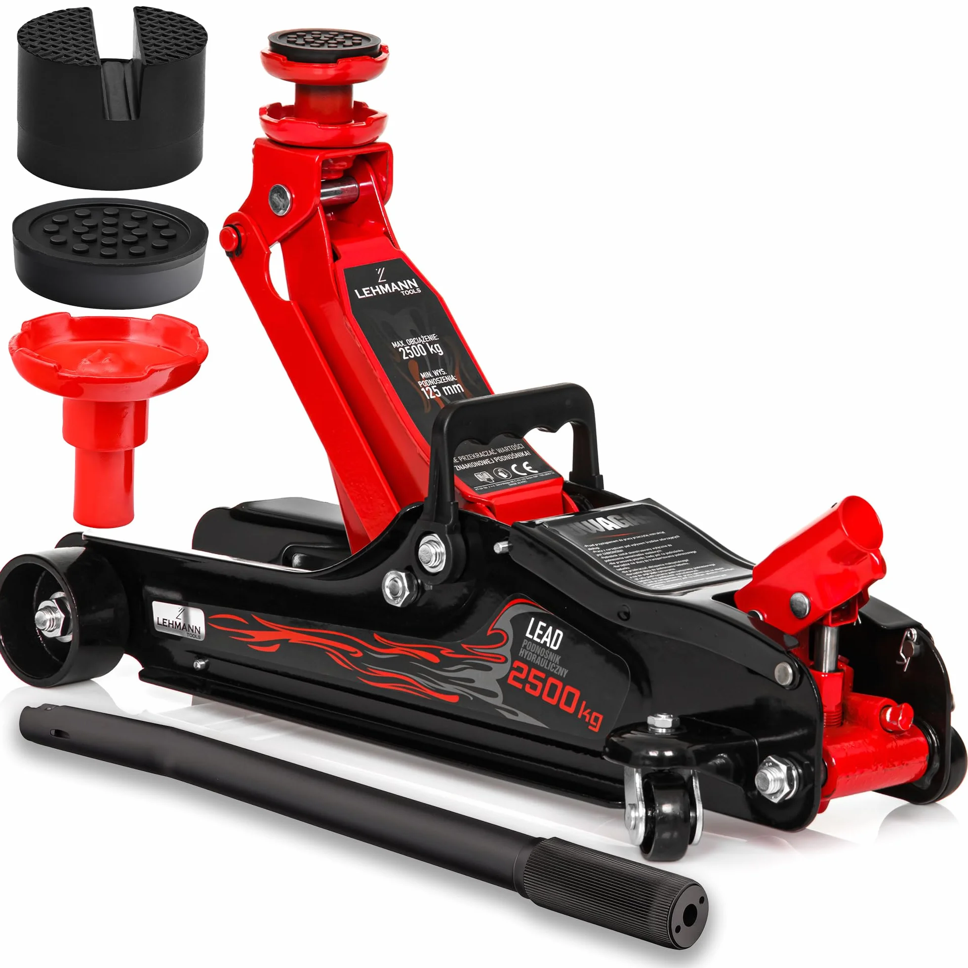 LEHMANN hydrauliczny podnośnik samochodowy 2,5T 85-360mm koła 360°