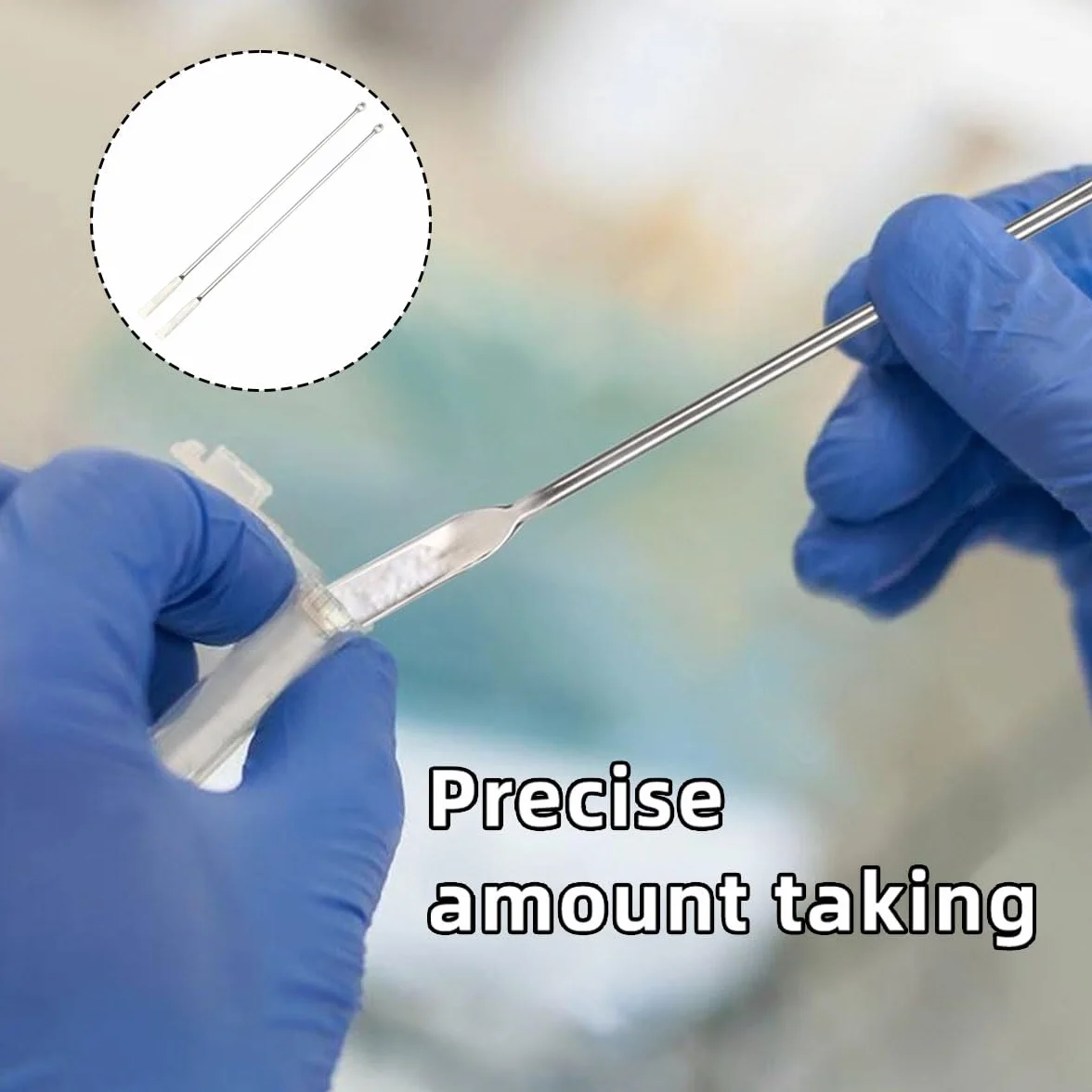 LEEQ 2 szt. mikrołyżki ze stali nierdzewnej – szpatułka laboratoryjna, stal nierdzewna, łyżka laboratoryjna, łyżka laboratoryjna, łyżka do pobierania próbek (20 cm)