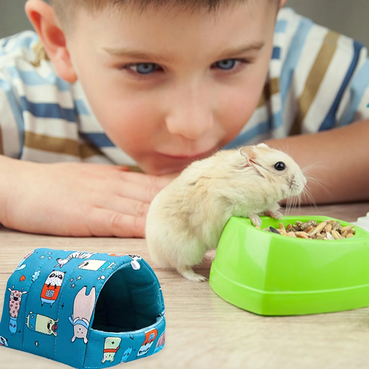 Łóżko dla świnki morskiej, 2 sztuki, nadaje się do prania, kryjówka dla świnki morskiej, przytulna jaskinia, klatka dla chomika, akcesoria dla chomików, królików miniaturowych, szynszyli, żel, fretek