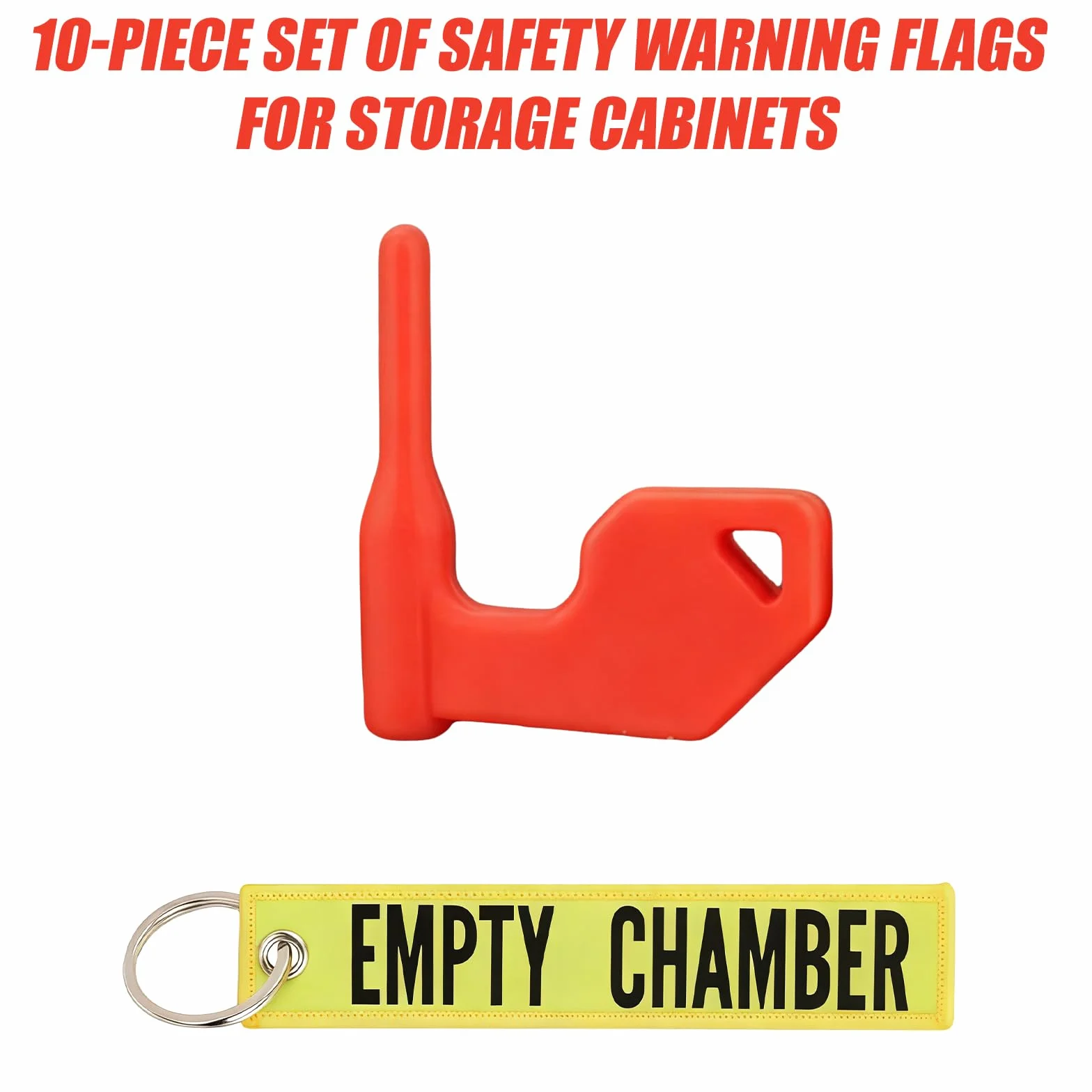 Flagi bezpieczeństwa do sypialni, 10 sztuk jasnożółtych etykiet, komora pistoletowa, pistolet, strzelba, 10 sztuk (pomarańczowe)